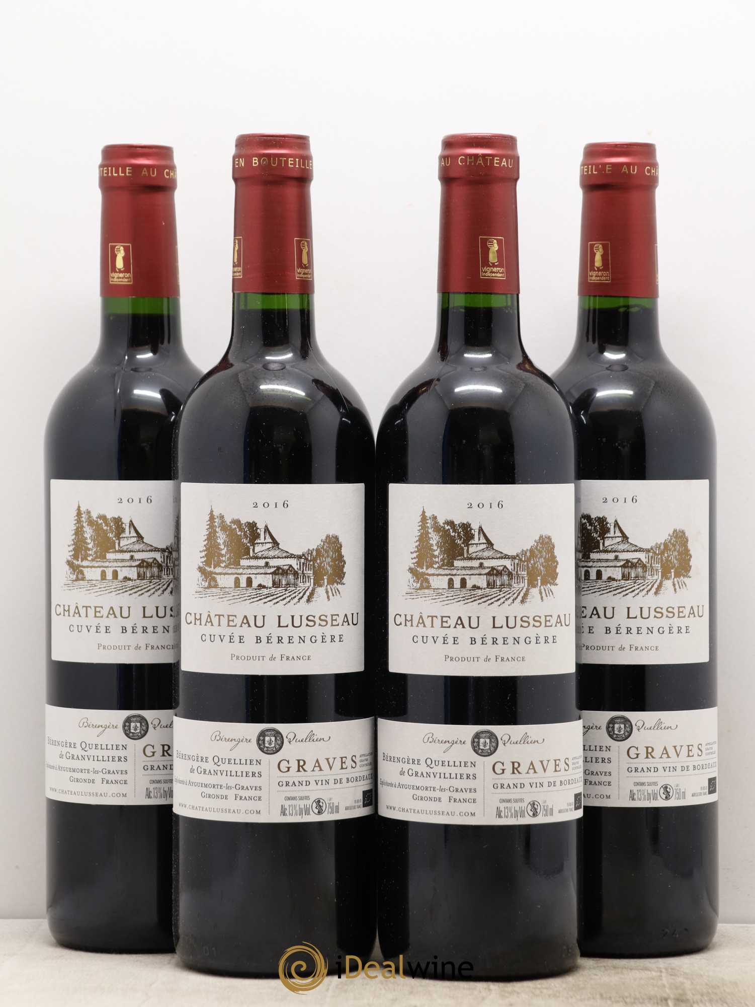 Graves Château Lusseau Cuvée Bérengère (sans prix de réserve) 2016 - Posten von 4 Flaschen - 0