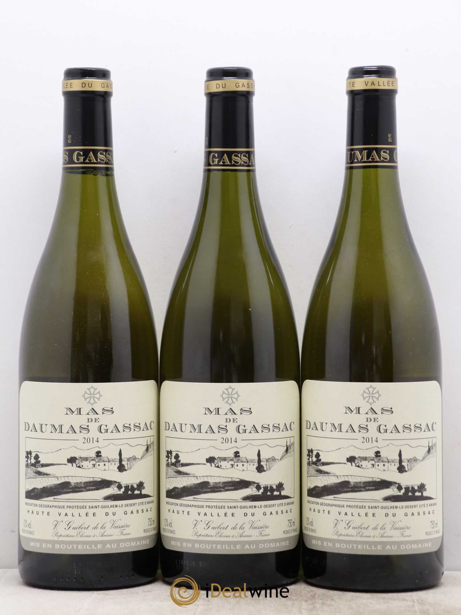 Saint-Guilhem-le-Désert - Cité d'Aniane Mas Daumas Gassac Famille Guibert de La Vaissière 2014 - Lot de 3 bouteilles - 0