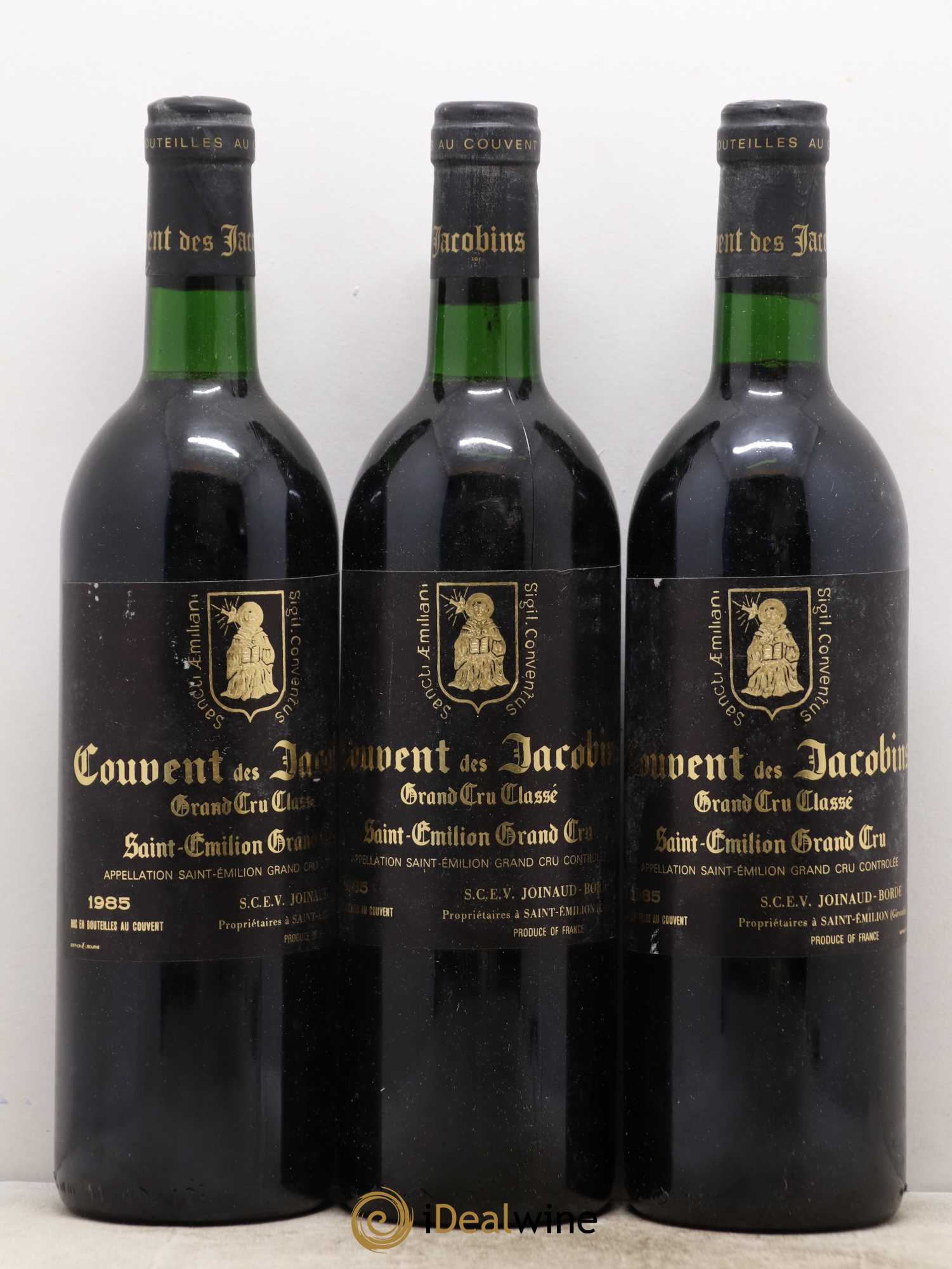 Château Couvent des Jacobins Grand Cru Classé 1985 - Lot de 3 bouteilles - 0