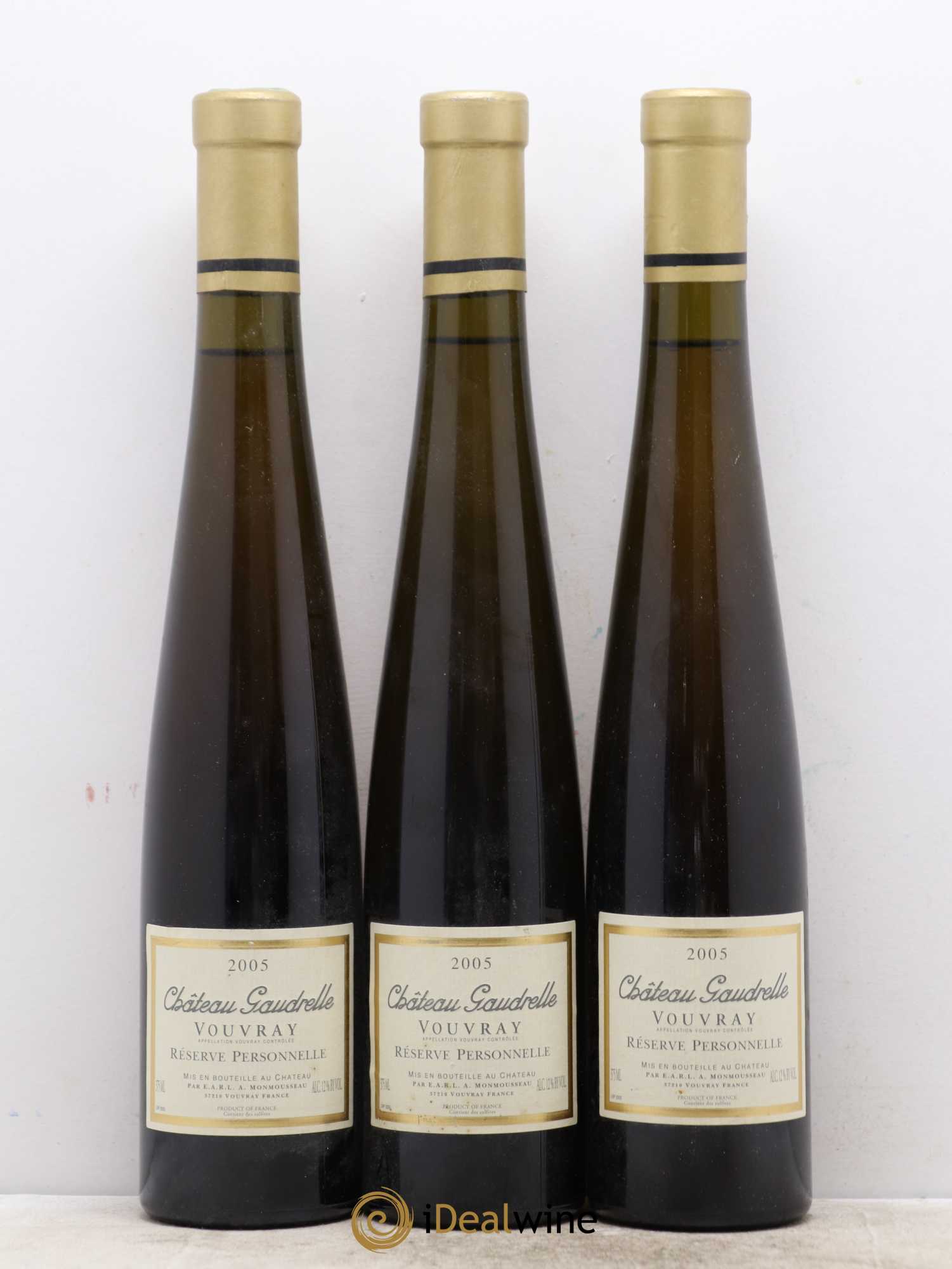 Vouvray Reserve Personnelle Château Gaudrelle 2005 - Posten von 3 Demi-Flaschen - 0