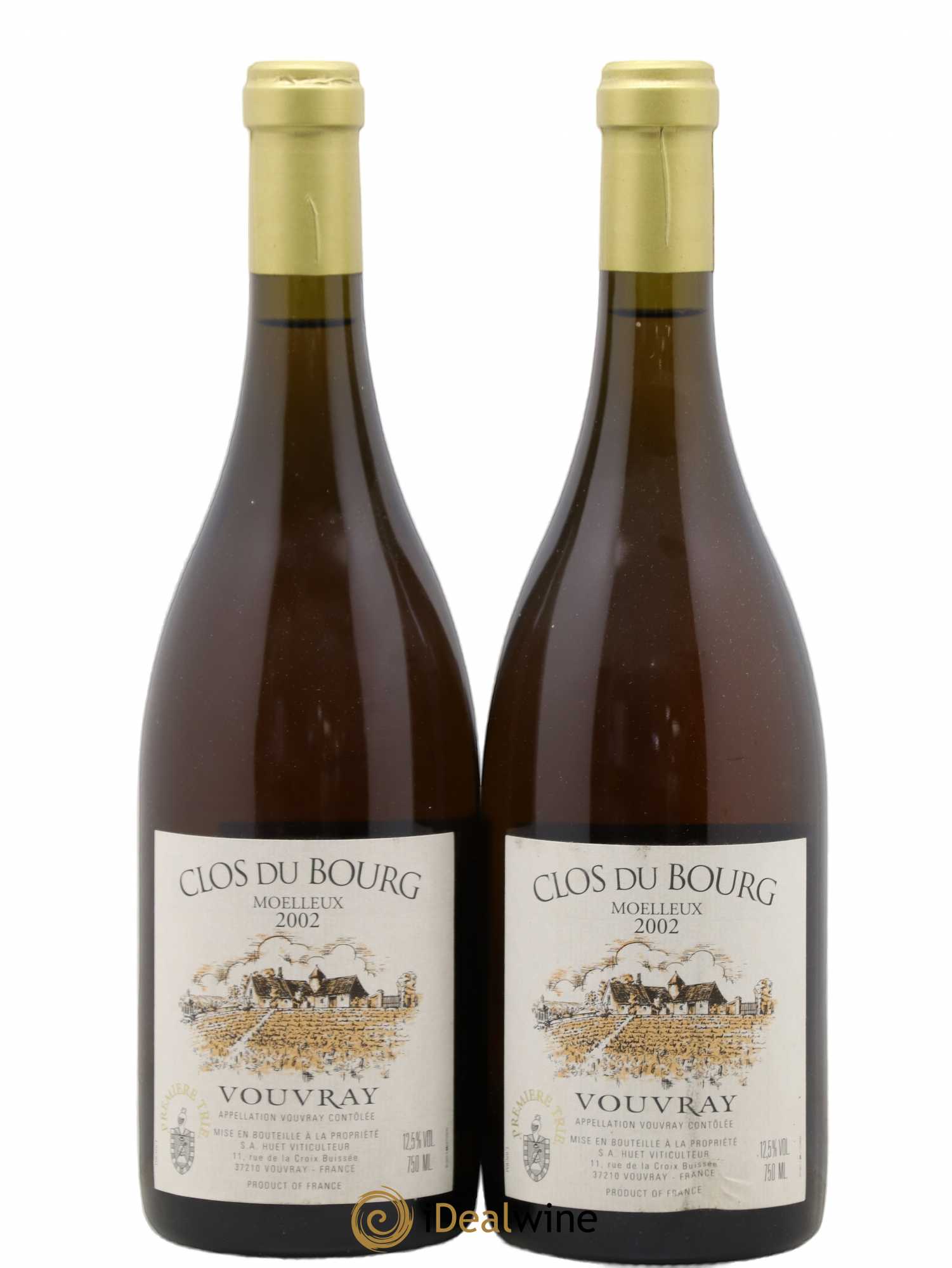 Vouvray Clos du Bourg Moelleux 1ère trie Domaine Huet 2002 - Lotto di 2 bottiglie - 0
