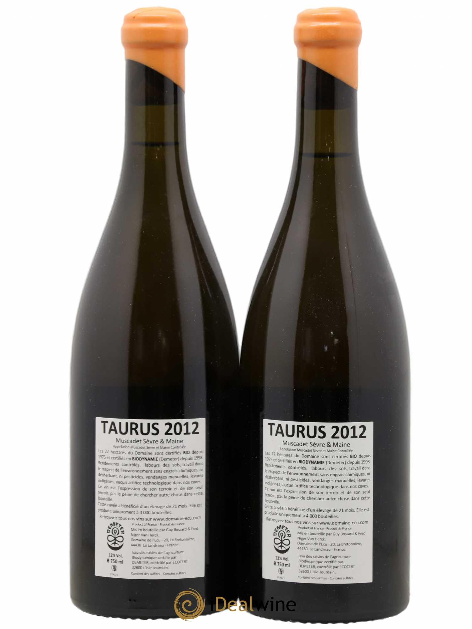 Vin de France (ex-Muscadet-Sèvre-et-Maine) Taurus Domaine de L'Ecu 2012 - Lot de 2 bouteilles - 1