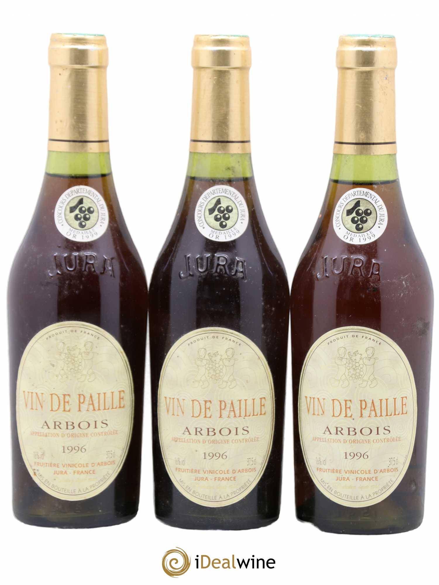 Arbois Vin de Paille Fruitiere Vinicole D'Arbois 1996 - Posten von 3 Demi-Flaschen - 0