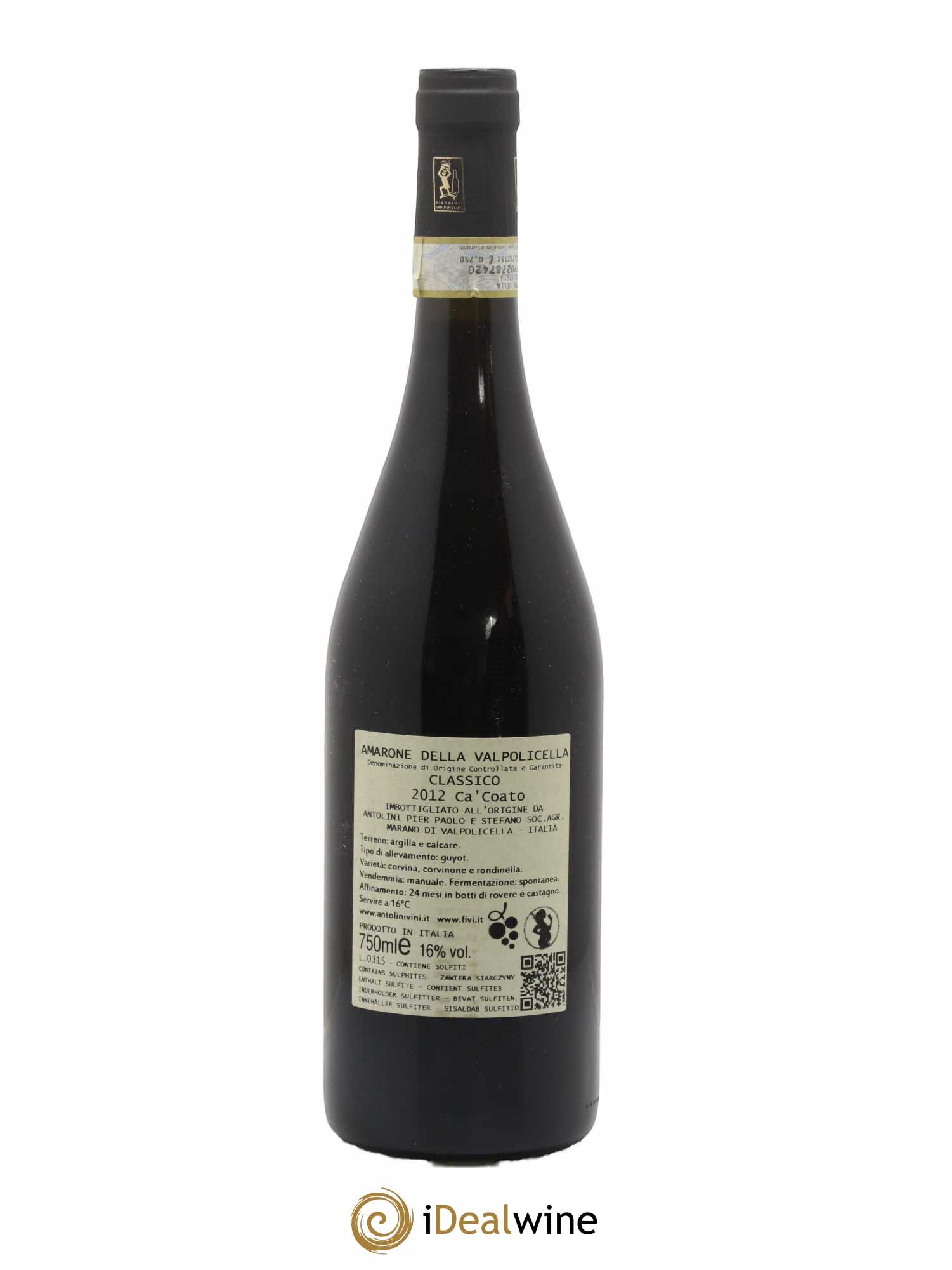 Amarone della Valpolicella DOC Classico Antolini Ca Coato 2012 - Lot de 1 bouteille - 1