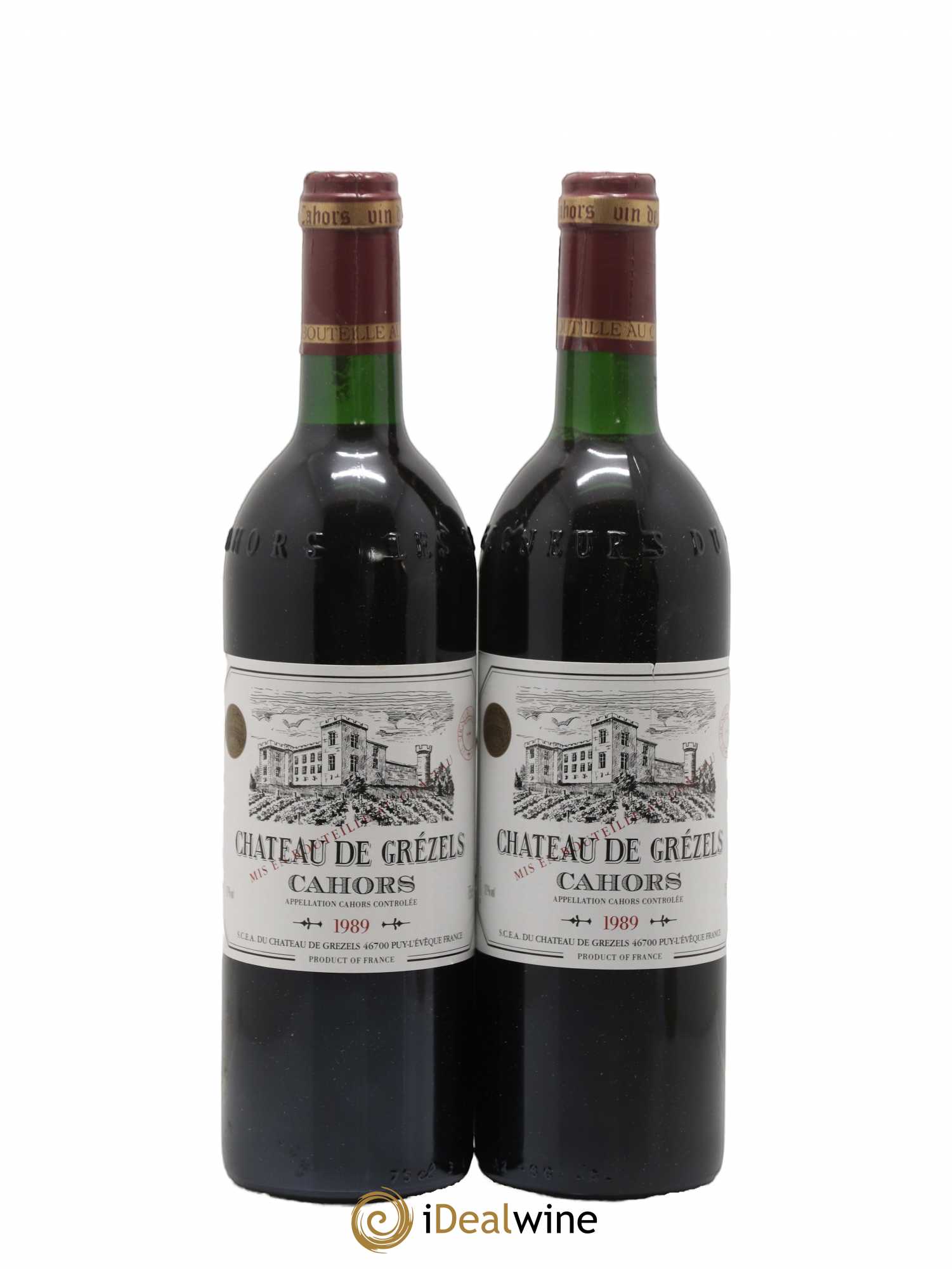 Cahors Château de Grézels 1989 - Posten von 2 Flaschen - 0