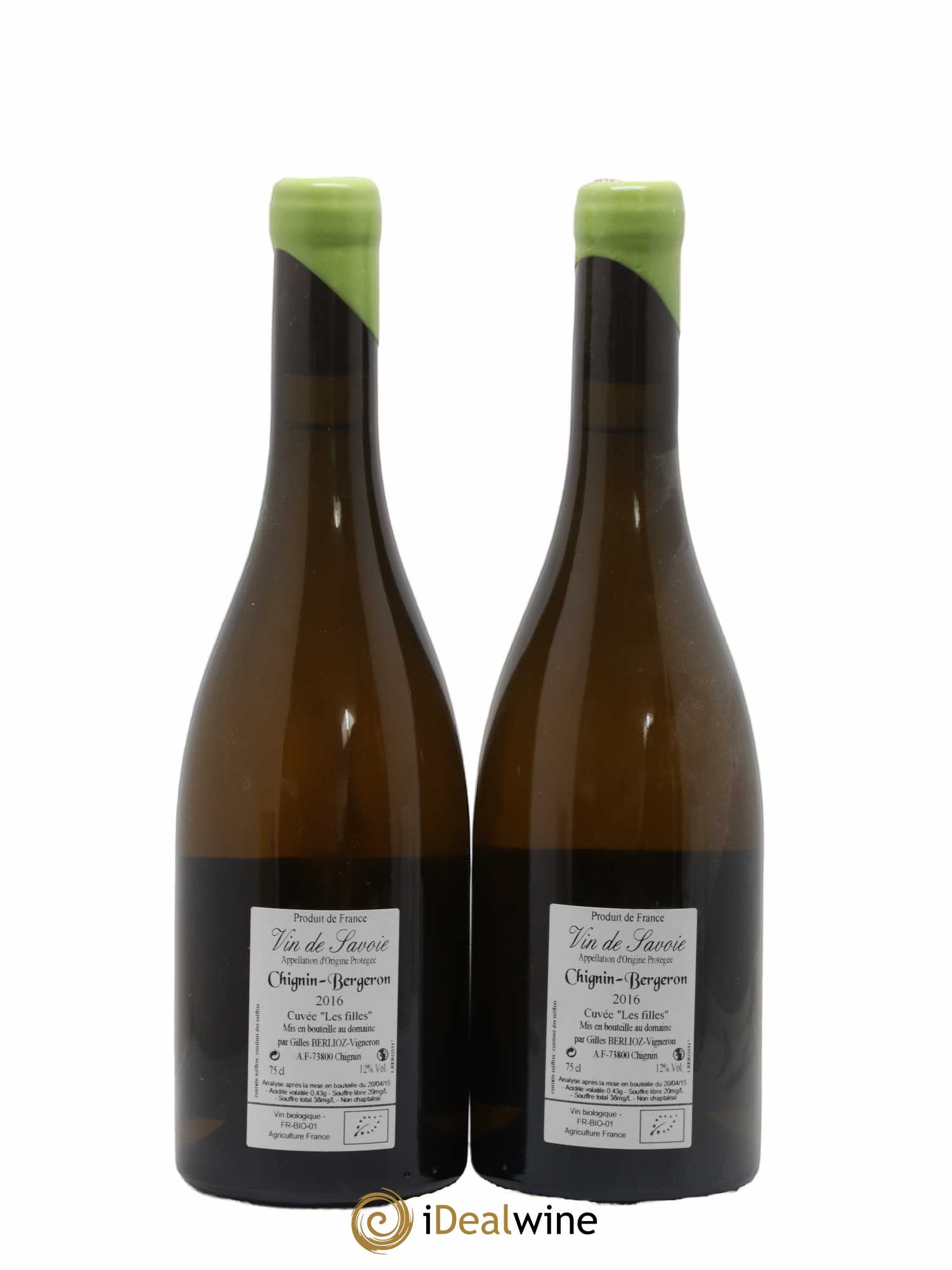 Vin de Savoie Chignin-Bergeron Les Filles Gilles Berlioz 2016 - Lot de 2 bouteilles - 1