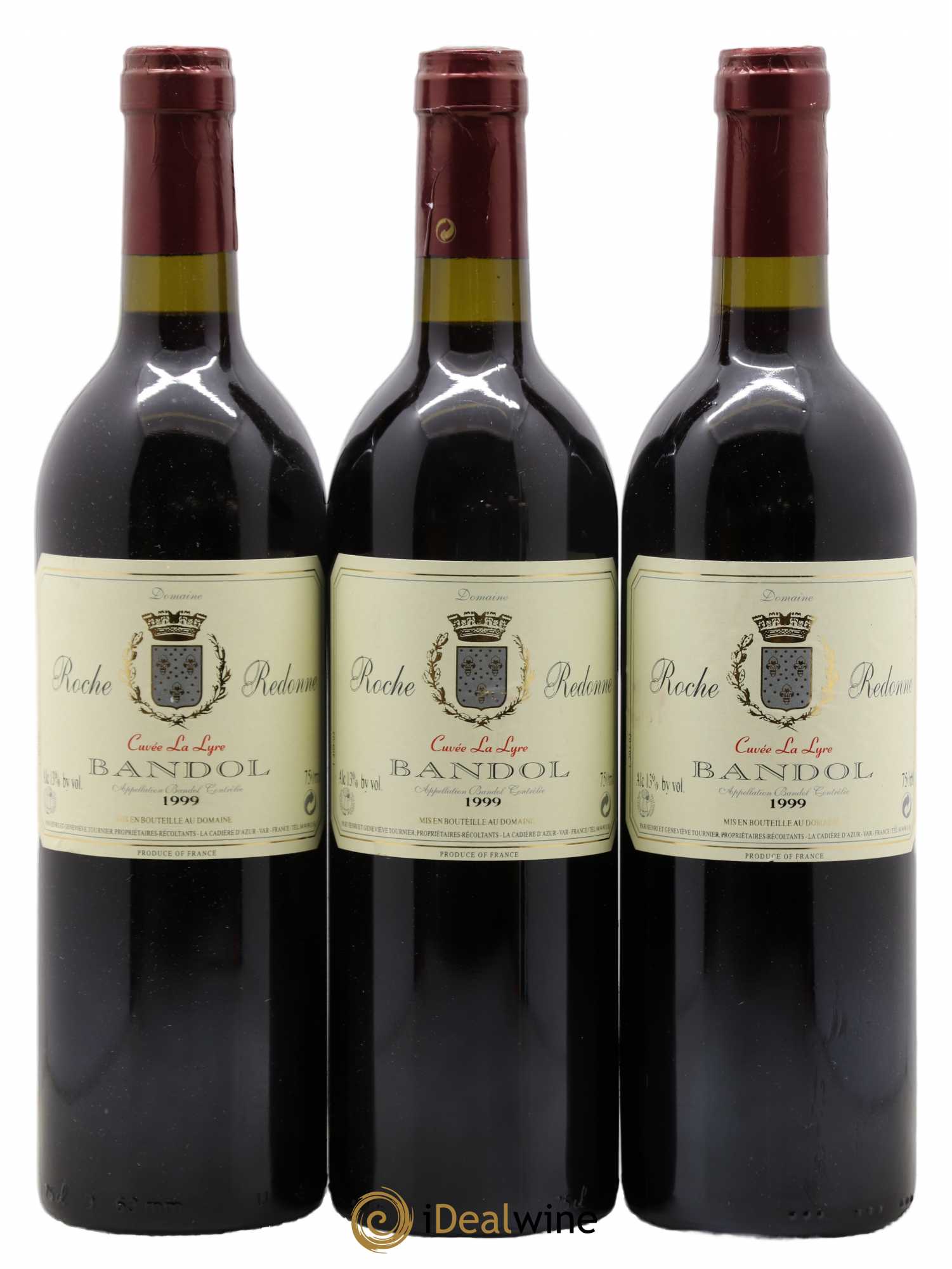 Bandol Roche Redonne Cuvee La Lyre 1999 - Lot de 3 bouteilles - 0