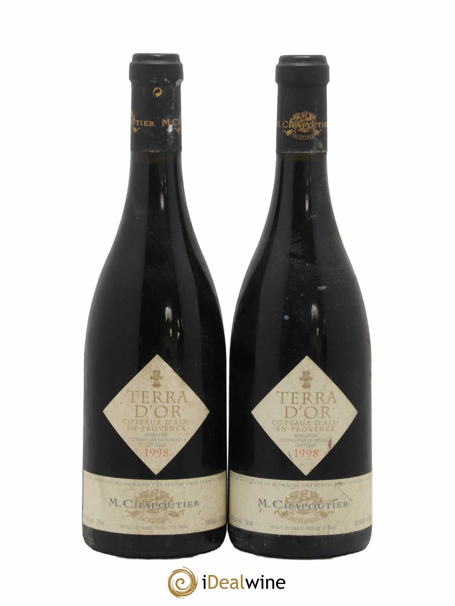Coteaux d'Aix-en-Provence Terra d'Or Chapoutier 1998 - Lot of 2 bottles - 0