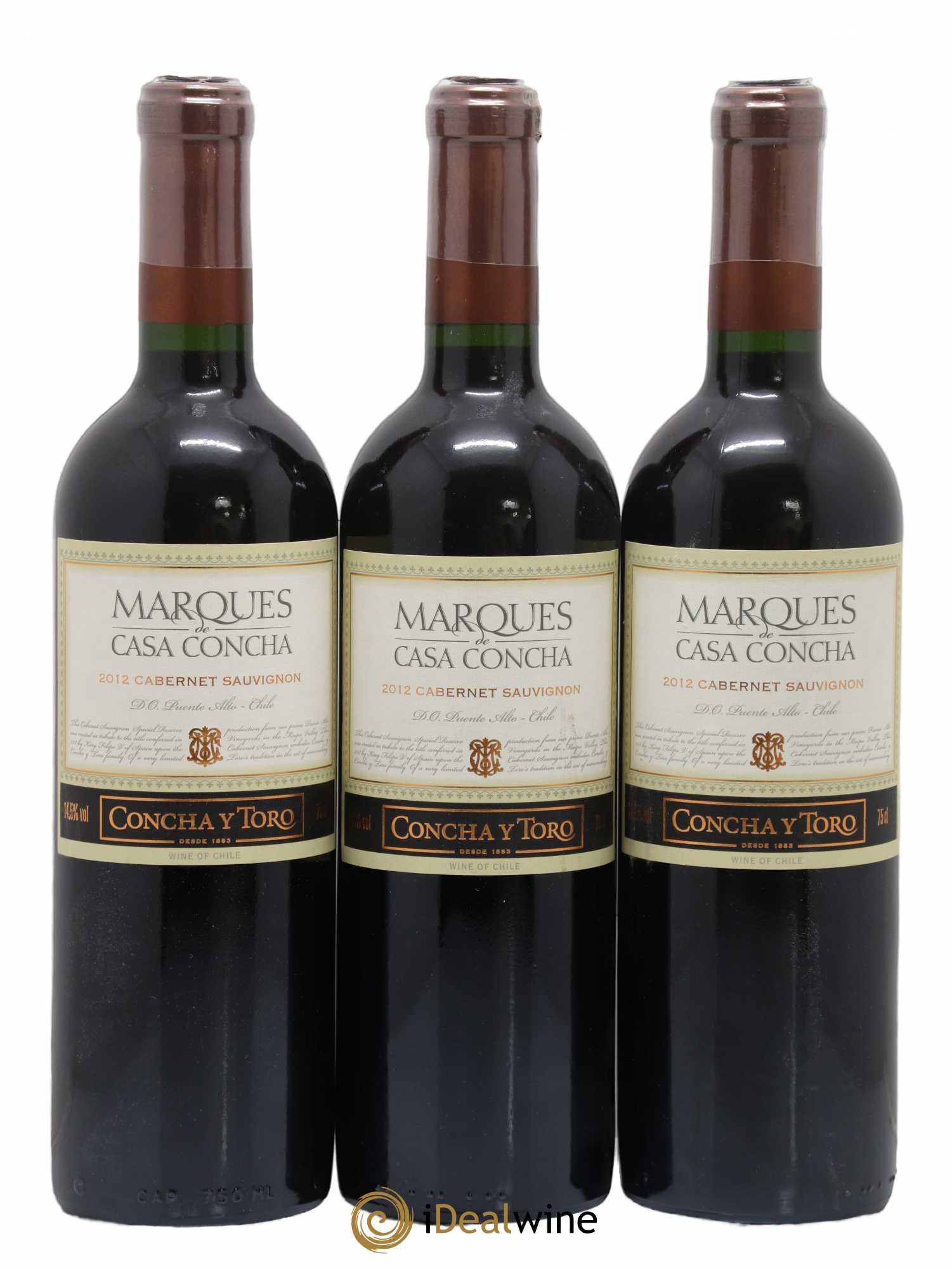 Chili Cabernet Sauvignon Marques De Casa Concha Concha y Toro (sans prix de réserve) 2012 - Posten von 3 Flaschen - 0