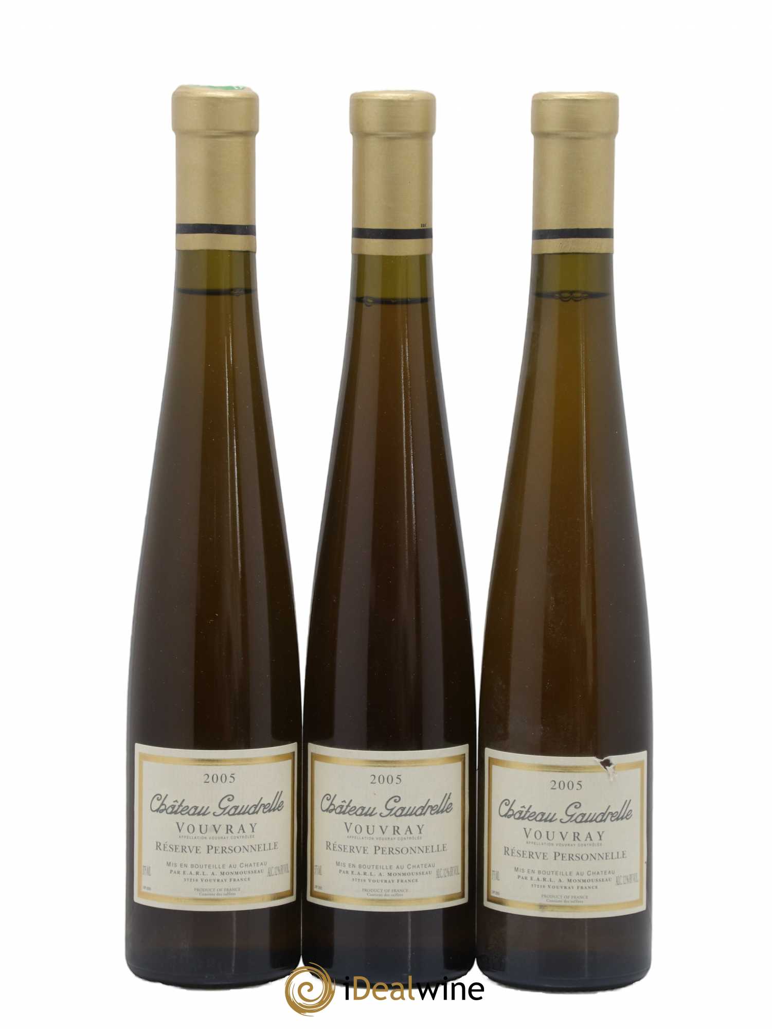 Vouvray Chateau Gaudrelle Reserve Personnelle 2005 - Posten von 3 Demi-Flaschen - 0