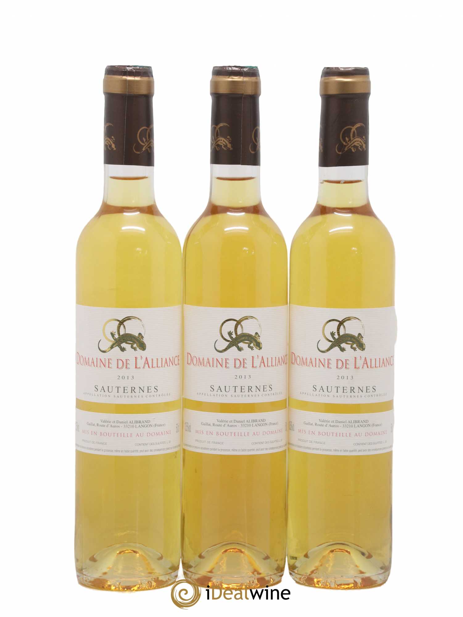 Sauternes Domaine de l'Alliance 2013 - Lotto di 3 bottiglie - 0
