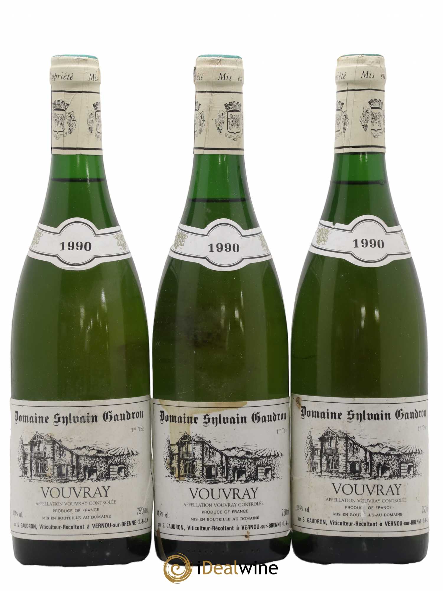 Vouvray Premiere Trie Sylvain Gaudron 1990 - Lotto di 3 bottiglie - 0