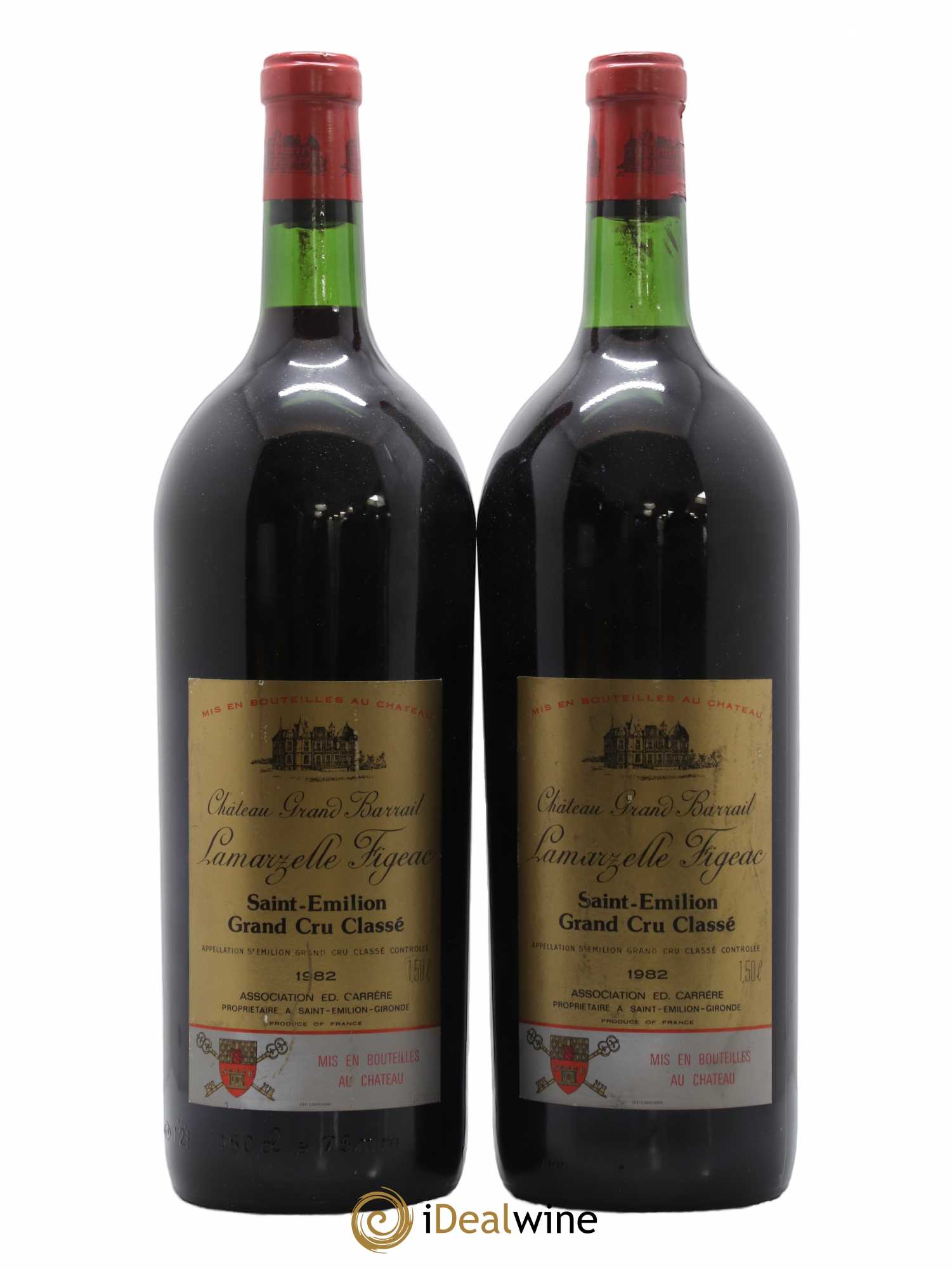 Château Grand Barrail Lamarzelle Figeac Grand Cru Classé 1982 - Lot de 2 magnums - 0