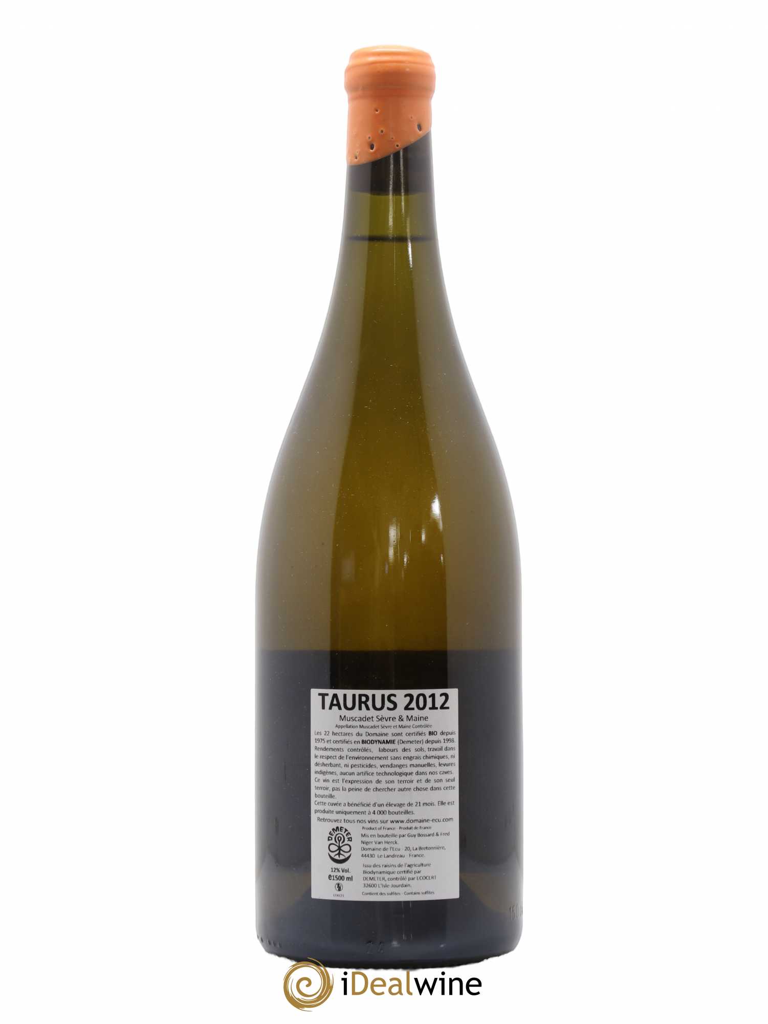 Vin de France (ex-Muscadet-Sèvre-et-Maine) Taurus Domaine de L'Ecu 2012 - Lot de 1 magnum - 1