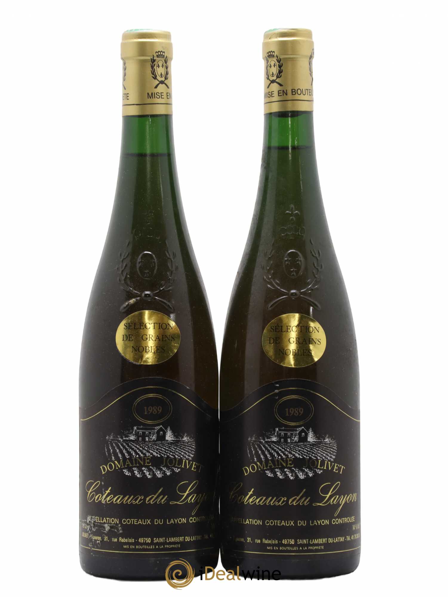 Coteaux du Layon Selection de Grains Nobles Jolivet 1989 - Lotto di 2 bottiglie - 0
