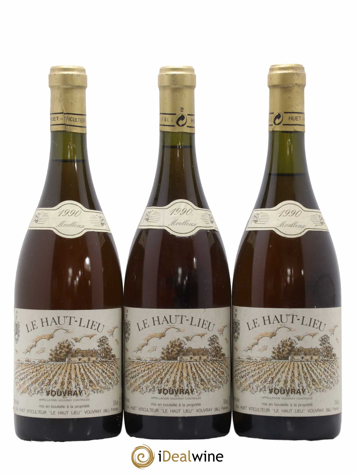 Vouvray Le Haut-Lieu Moelleux Domaine Huet 1990 - Lotto di 3 bottiglie - 0