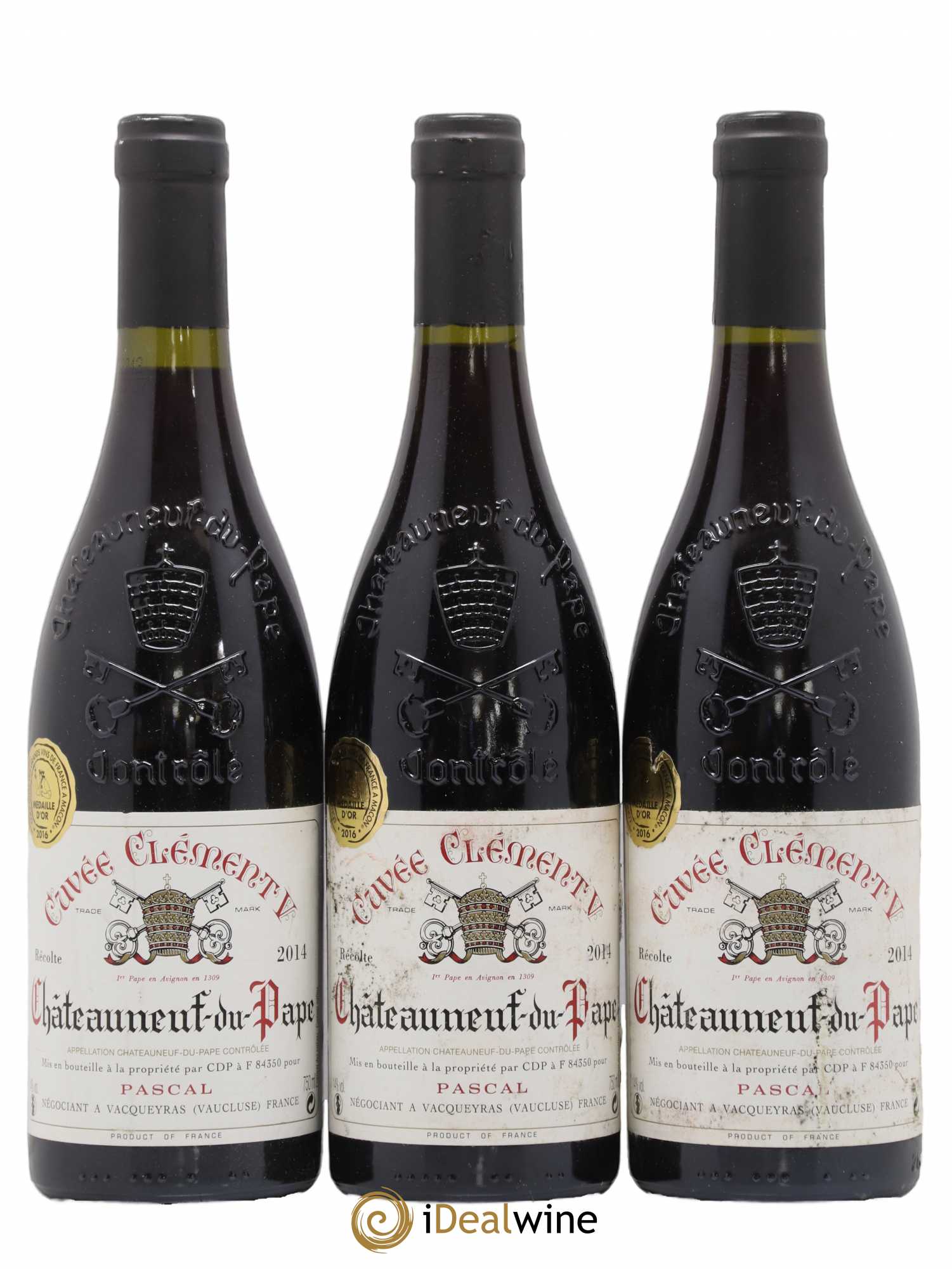 Châteauneuf-du-Pape Cuvee Clement V Pascal 2014 - Lot de 3 bouteilles - 0