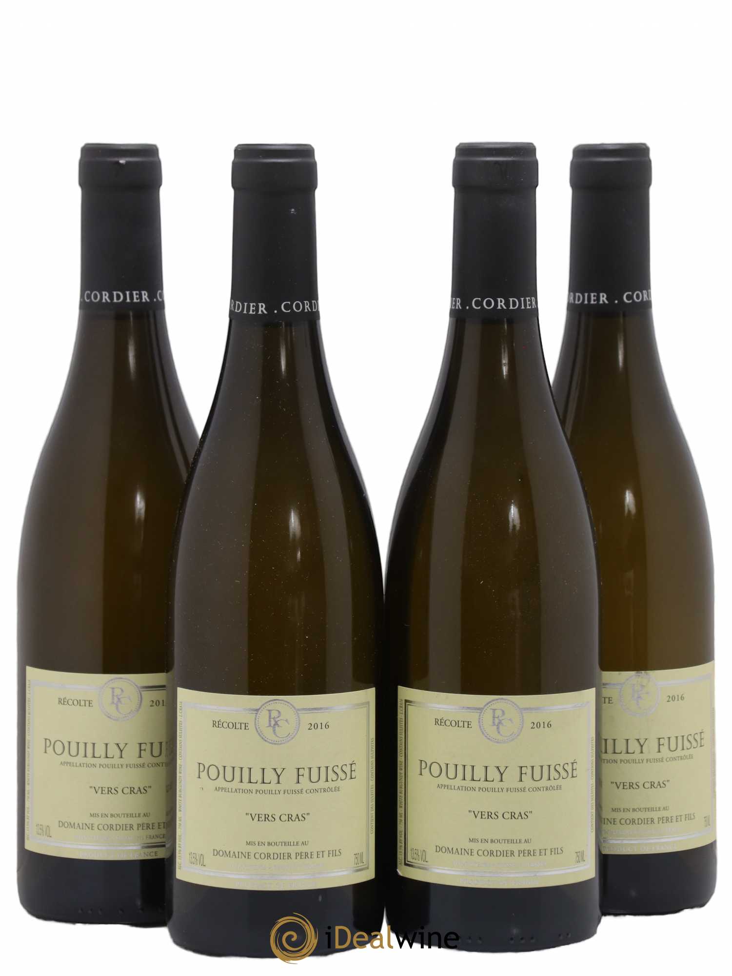 Pouilly-Fuissé Vers Cras Cordier Père et Fils (Domaine) 2016 - Lot de 4 bouteilles - 0
