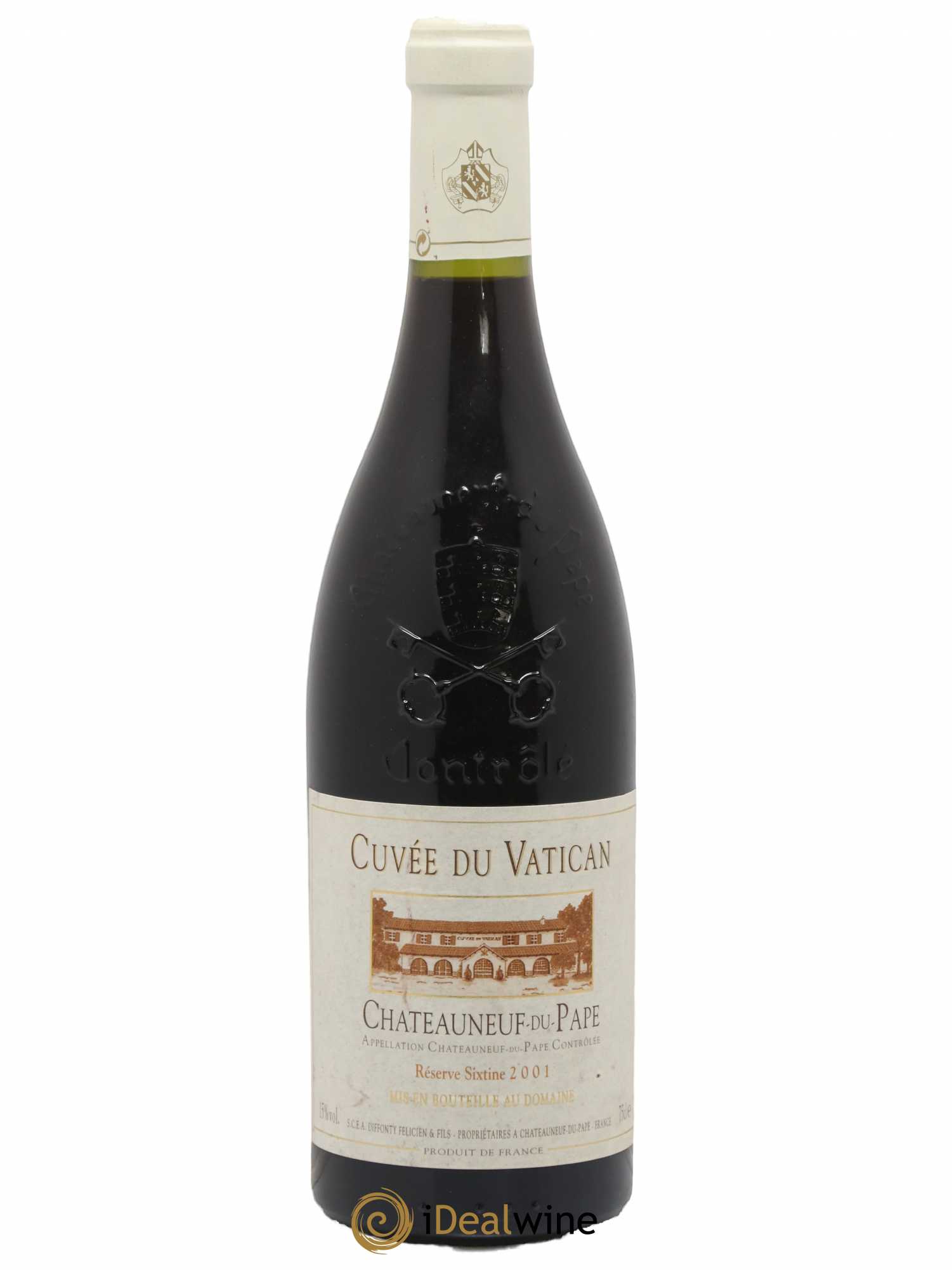 Châteauneuf-du-Pape Cuvée du Vatican Réserve Sixtine Famille Diffonty 2001 - Lot de 1 bouteille - 0