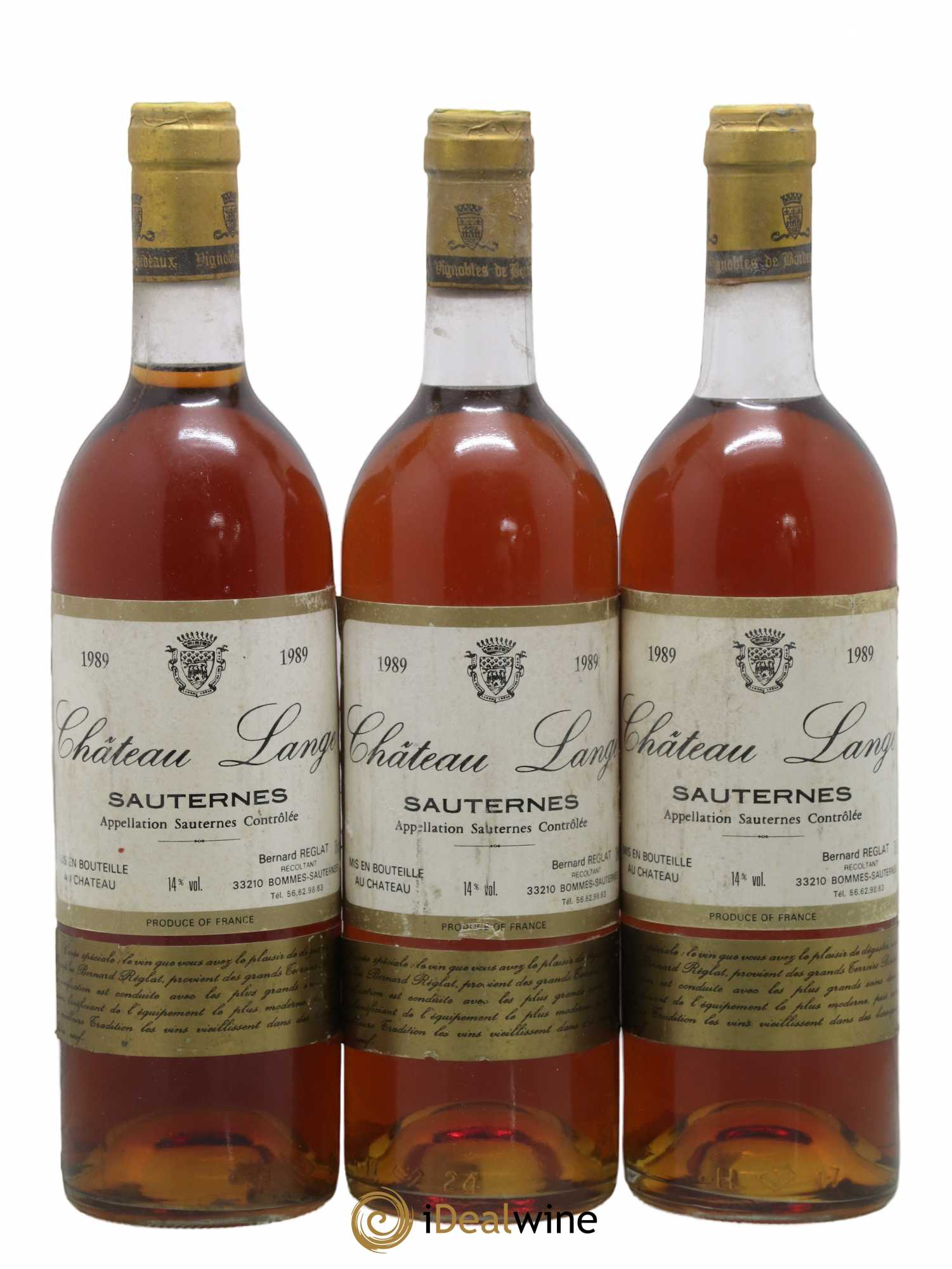 Sauternes Chateau Lange 1989 - Lotto di 3 bottiglie - 0