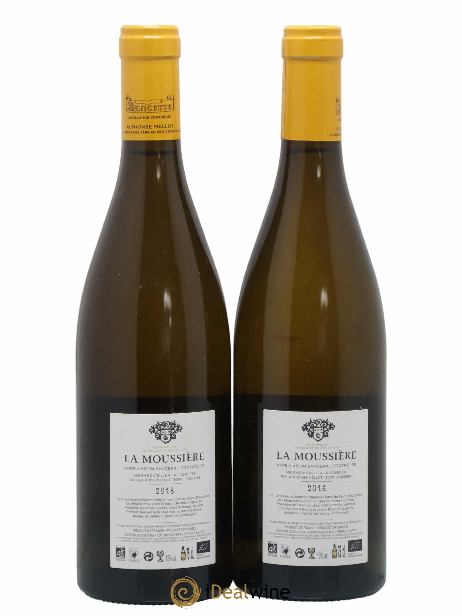 Sancerre La Moussière Alphonse Mellot 2016 - Lot de 2 bouteilles - 1