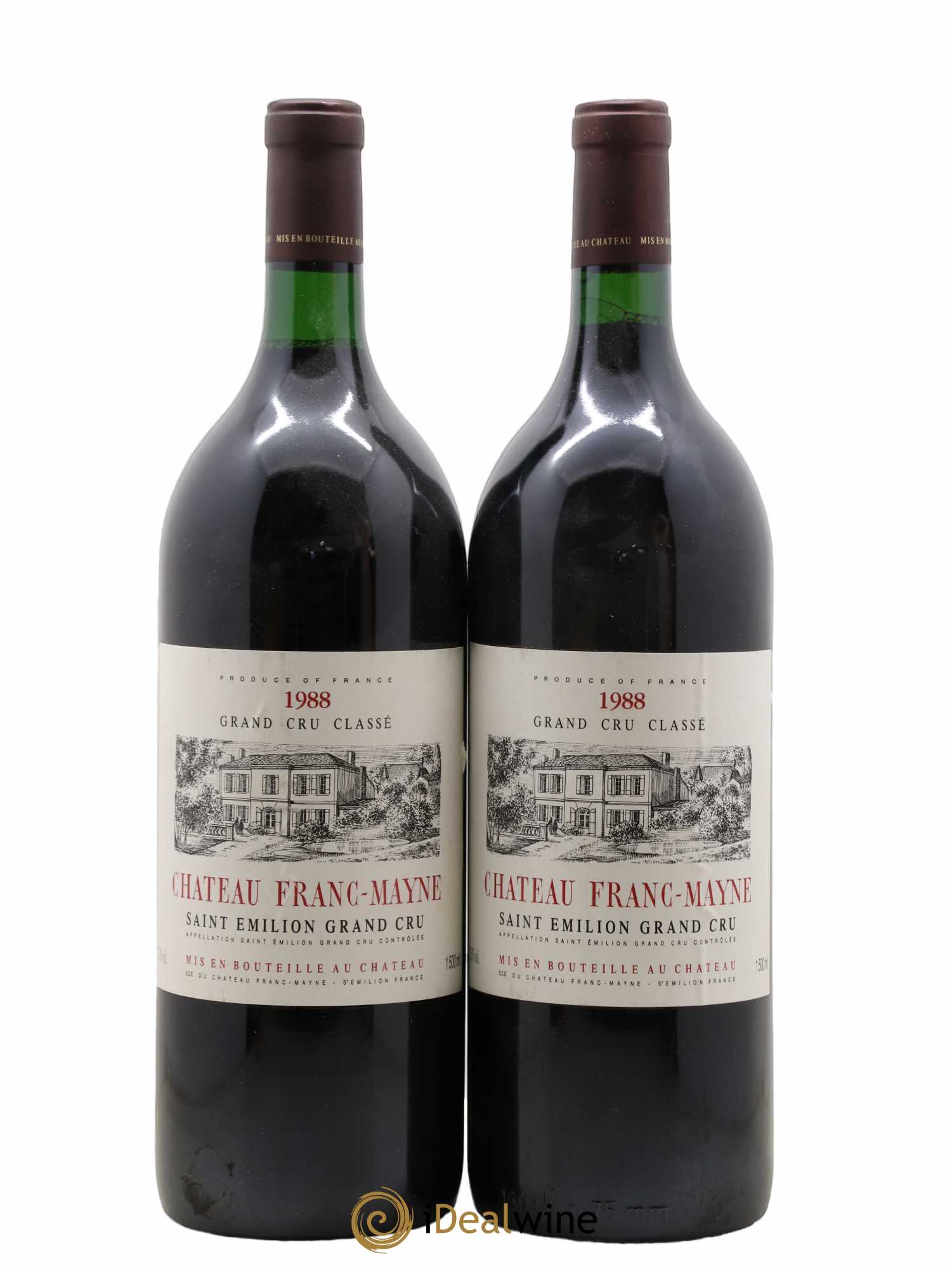 Château Franc Mayne Grand Cru Classé 1988 - Lot de 2 magnums - 0