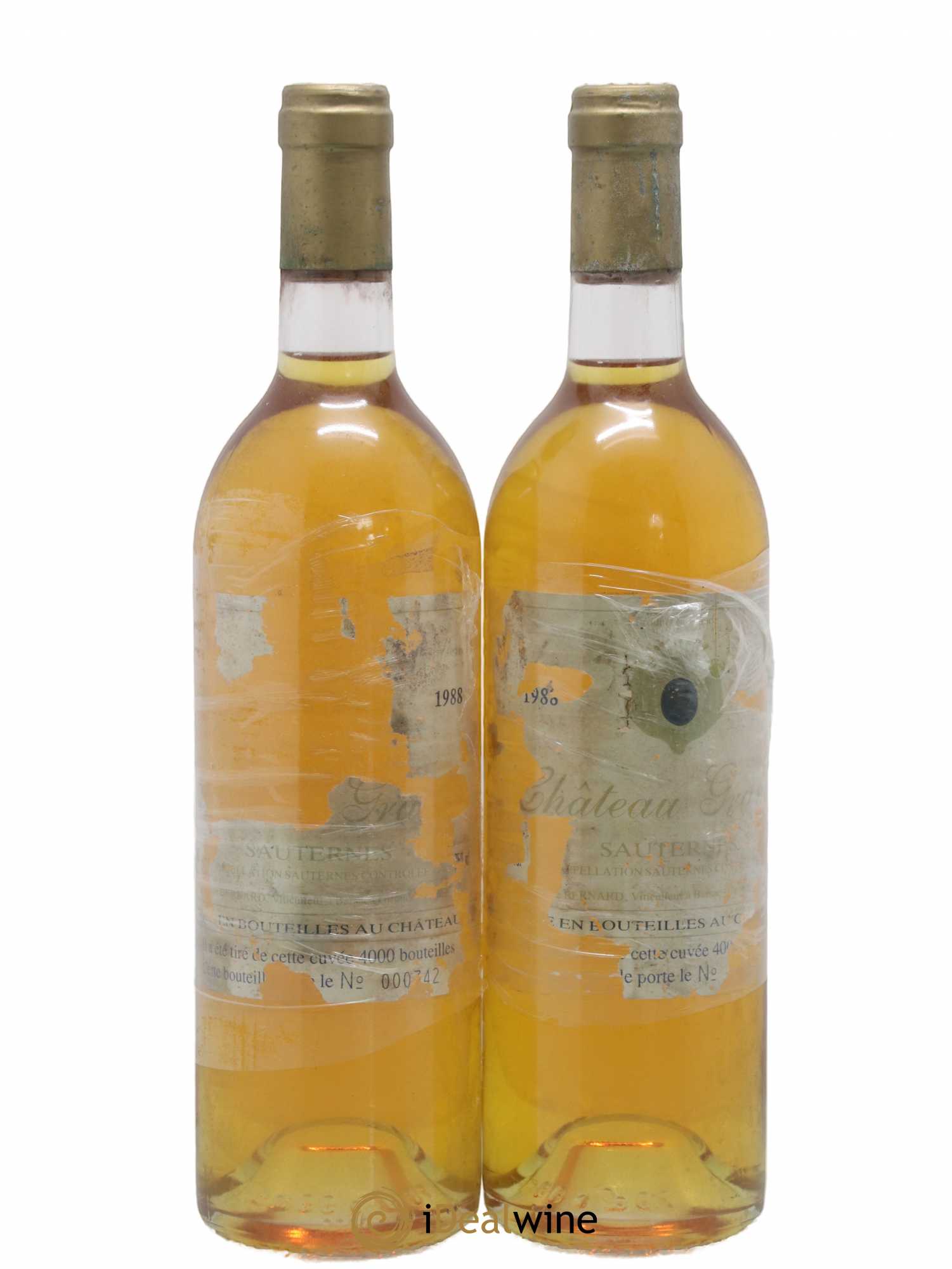 Château Gravas Cru Bourgeois 1988 - Lotto di 2 bottiglie - 0