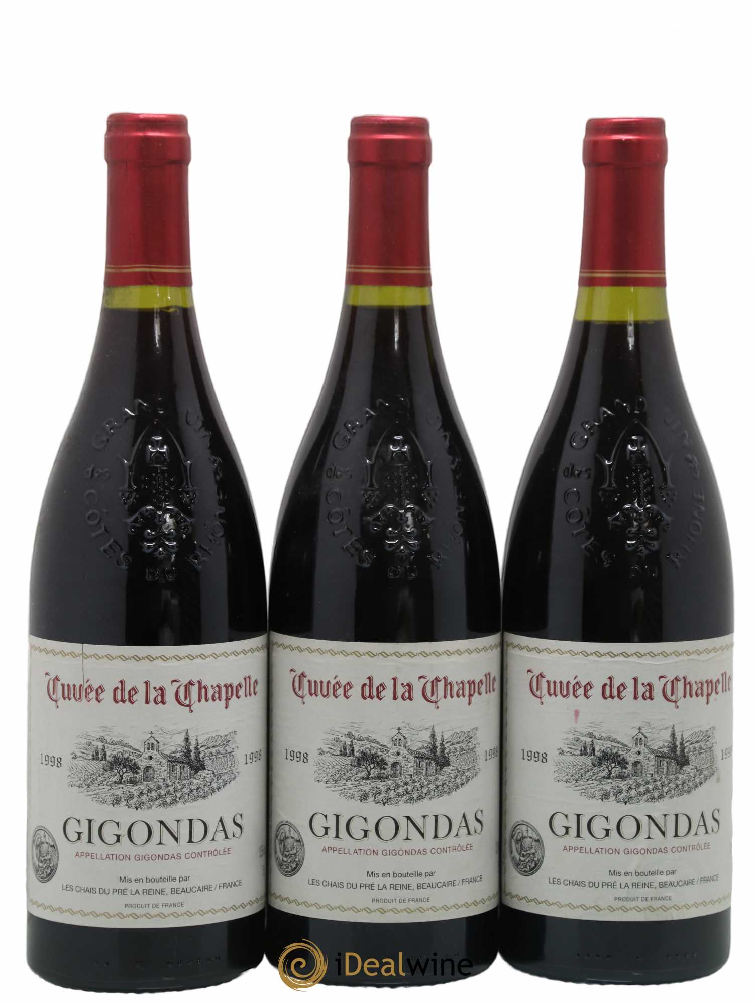 Gigondas Cuvee De La Chapelle Les Chais Du Pre La Reine 1998 - Posten von 3 Flaschen - 0