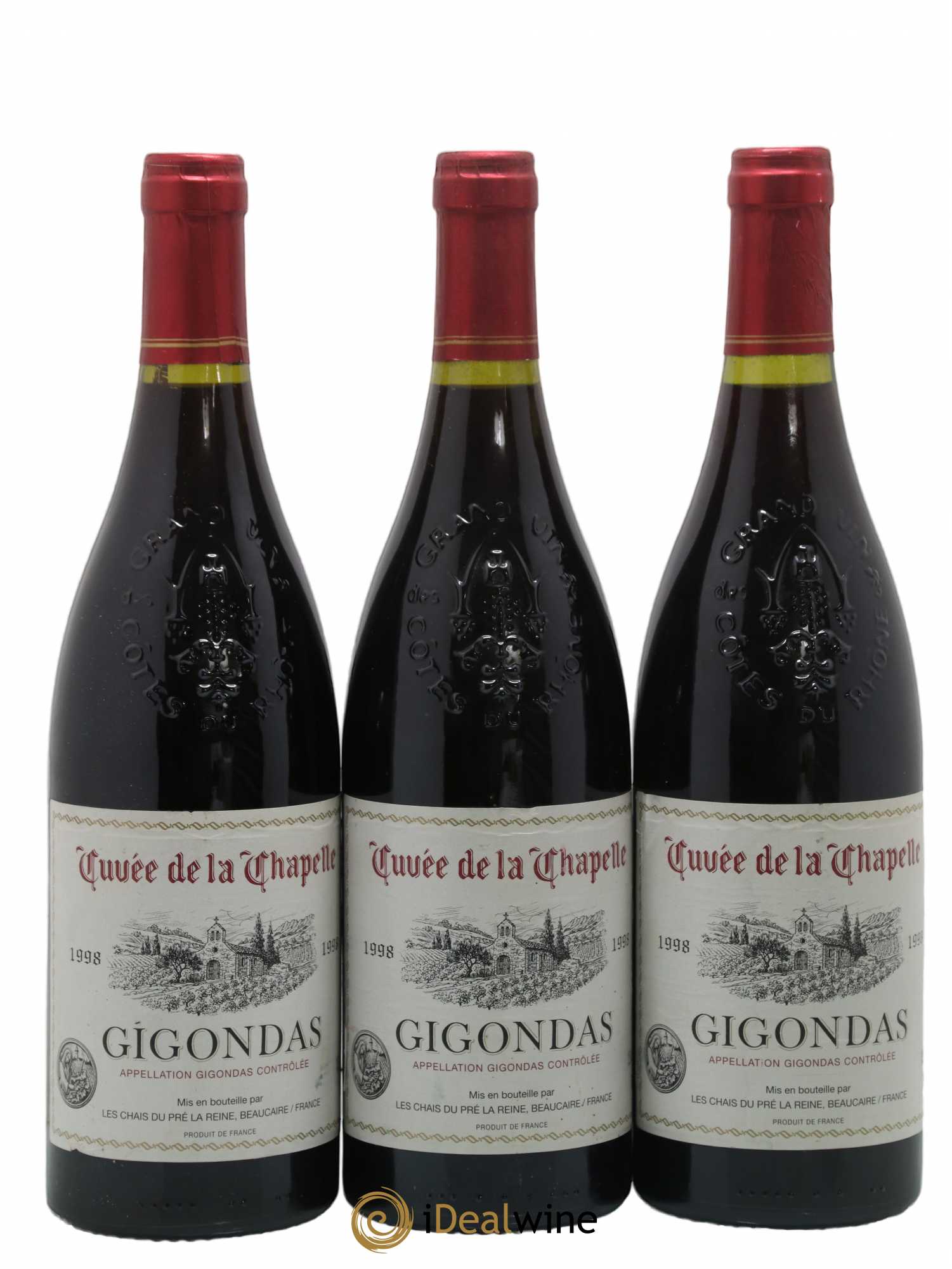 Gigondas Cuvee De La Chapelle Les Chais Du Pre La Reine 1998 - Posten von 3 Flaschen - 0