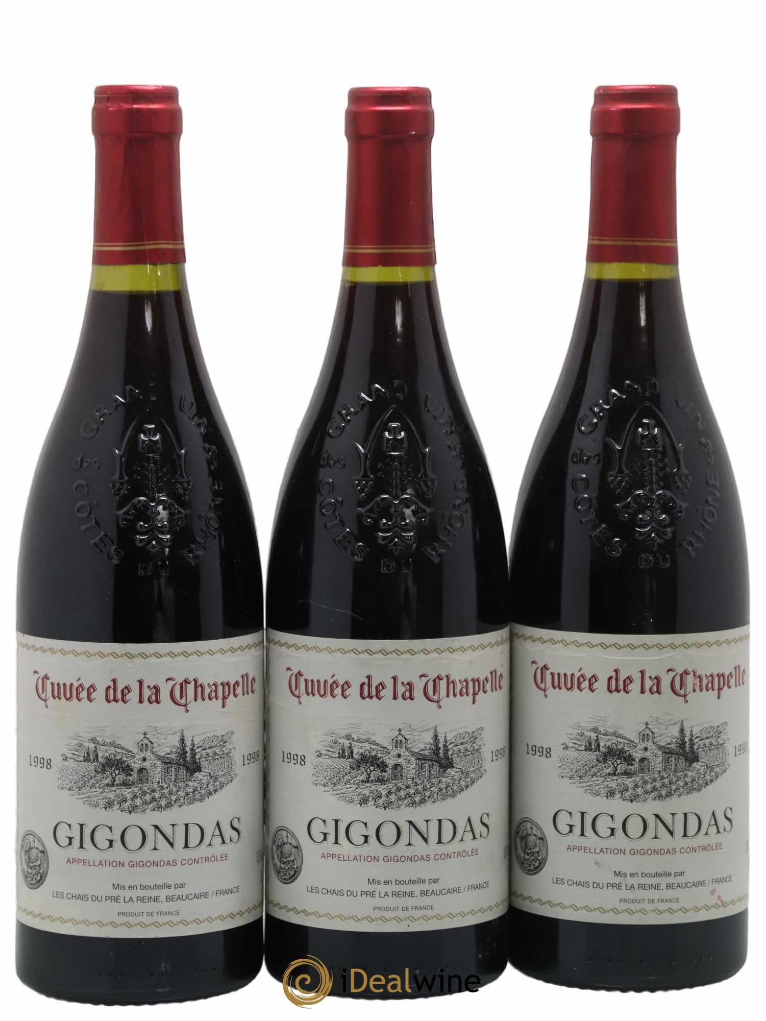 Gigondas Cuvee De La Chapelle Les Chais Du Pre La Reine 1998 - Posten von 3 Flaschen - 0