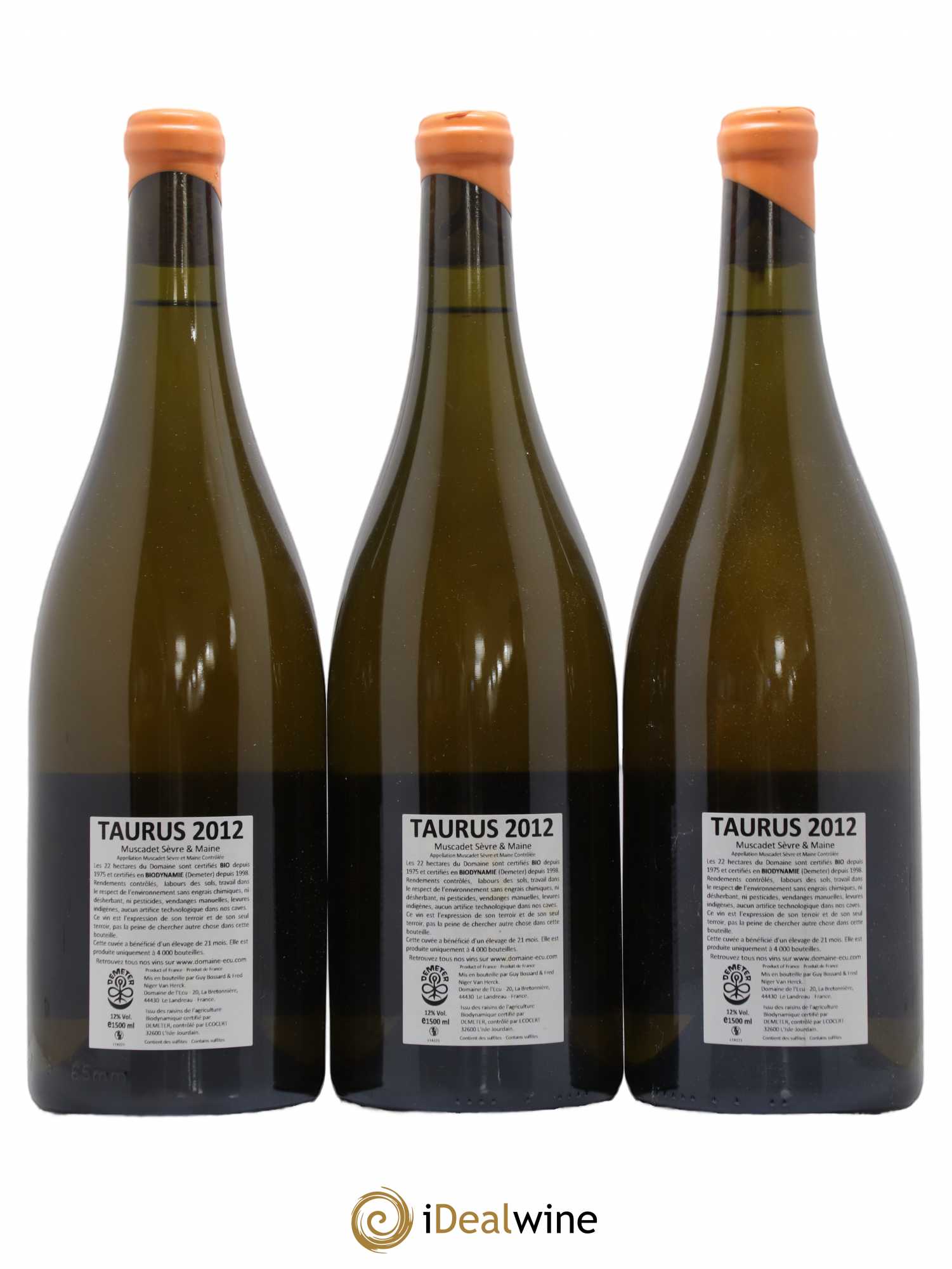 Vin de France (ex-Muscadet-Sèvre-et-Maine) Taurus Domaine de L'Ecu 2012 - Lot de 3 magnums - 1