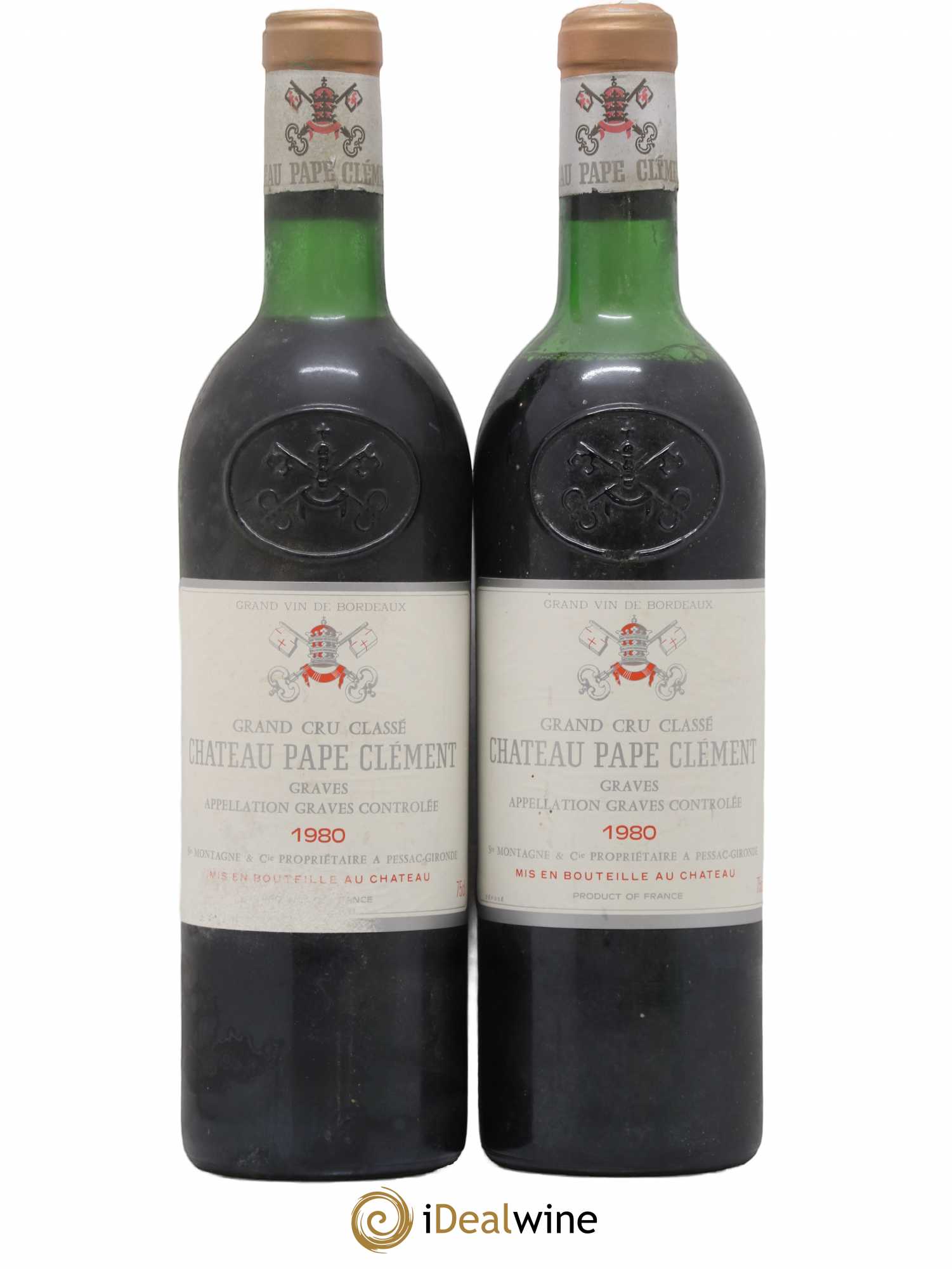 Château Pape Clément Cru Classé de Graves 1980 - Lot de 2 bouteilles - 0