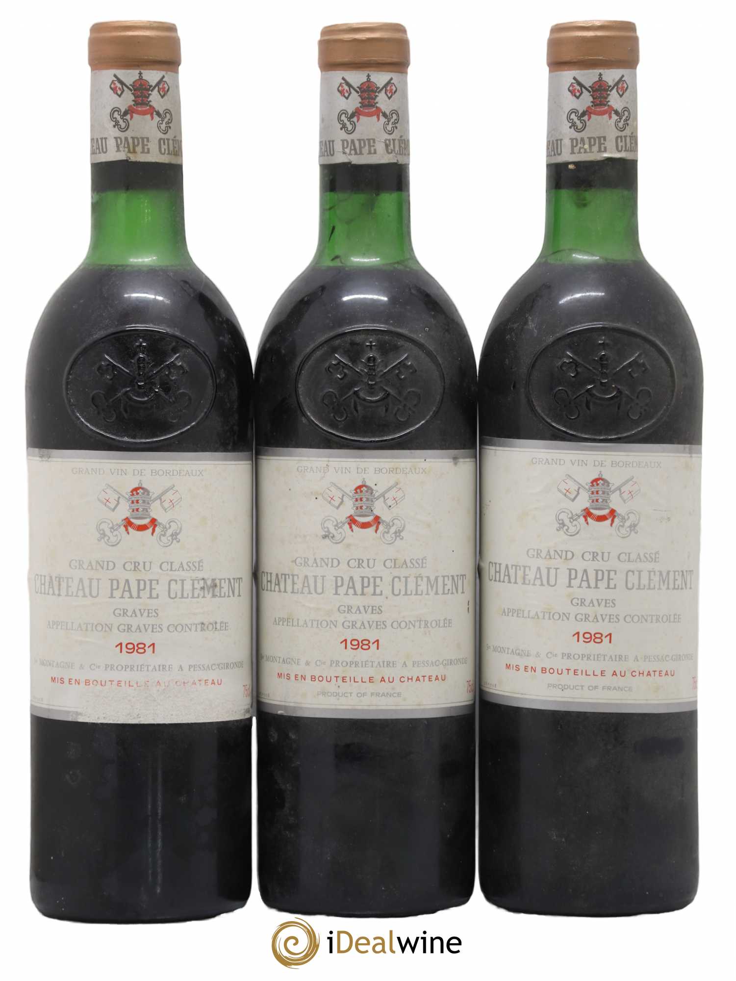 Château Pape Clément Cru Classé de Graves 1981 - Lot de 3 bouteilles - 0