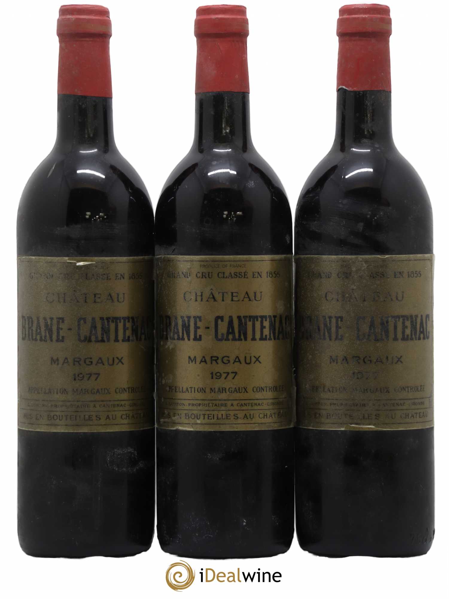 Château Brane Cantenac 2ème Grand Cru Classé 1977 - Lot de 3 bouteilles - 0