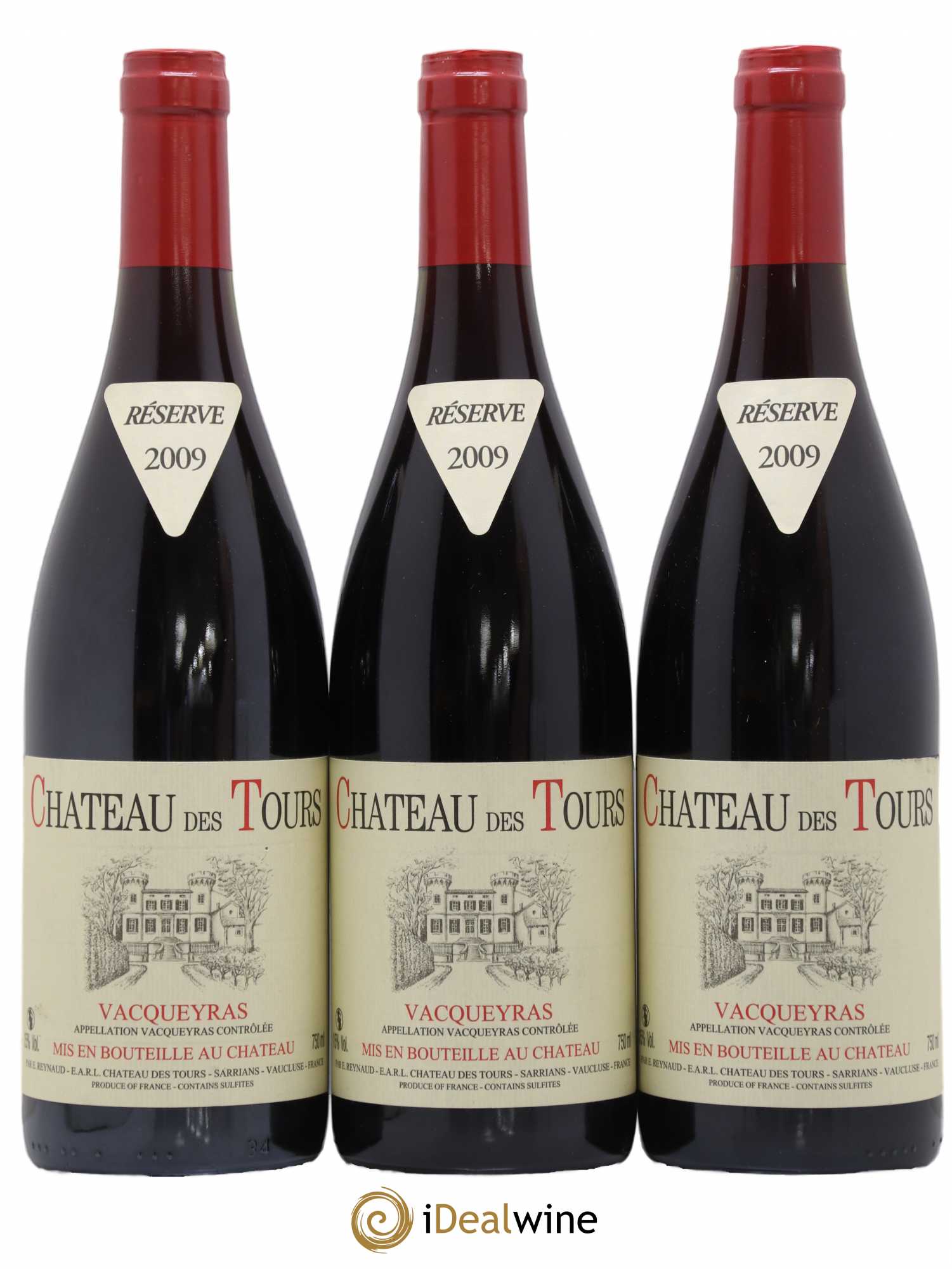 Vacqueyras Château des Tours Emmanuel Reynaud 2009 - Lot de 3 bouteilles - 0