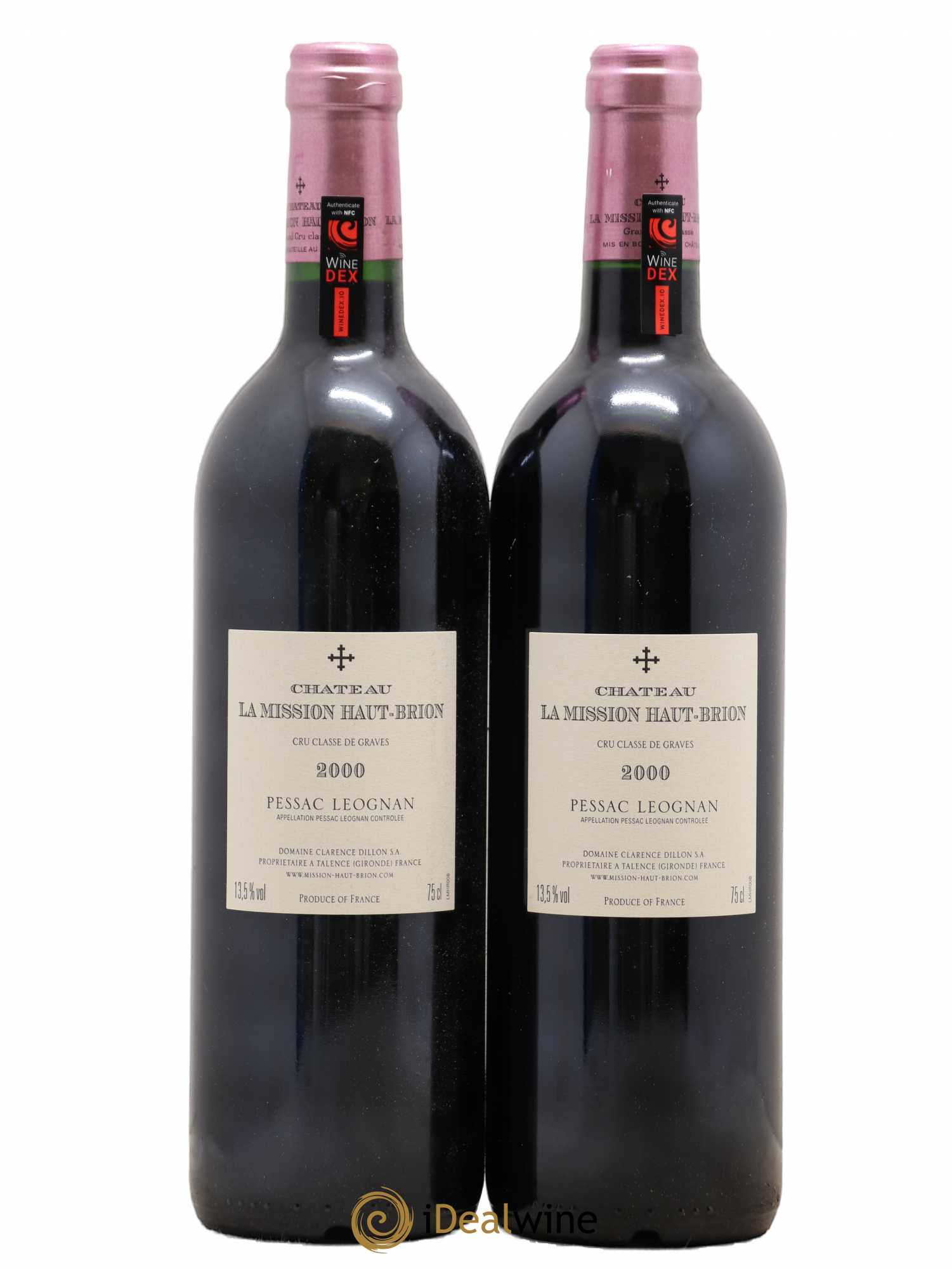Château la Mission Haut-Brion Cru Classé de Graves 2000 - Lot de 2 bouteilles - 1