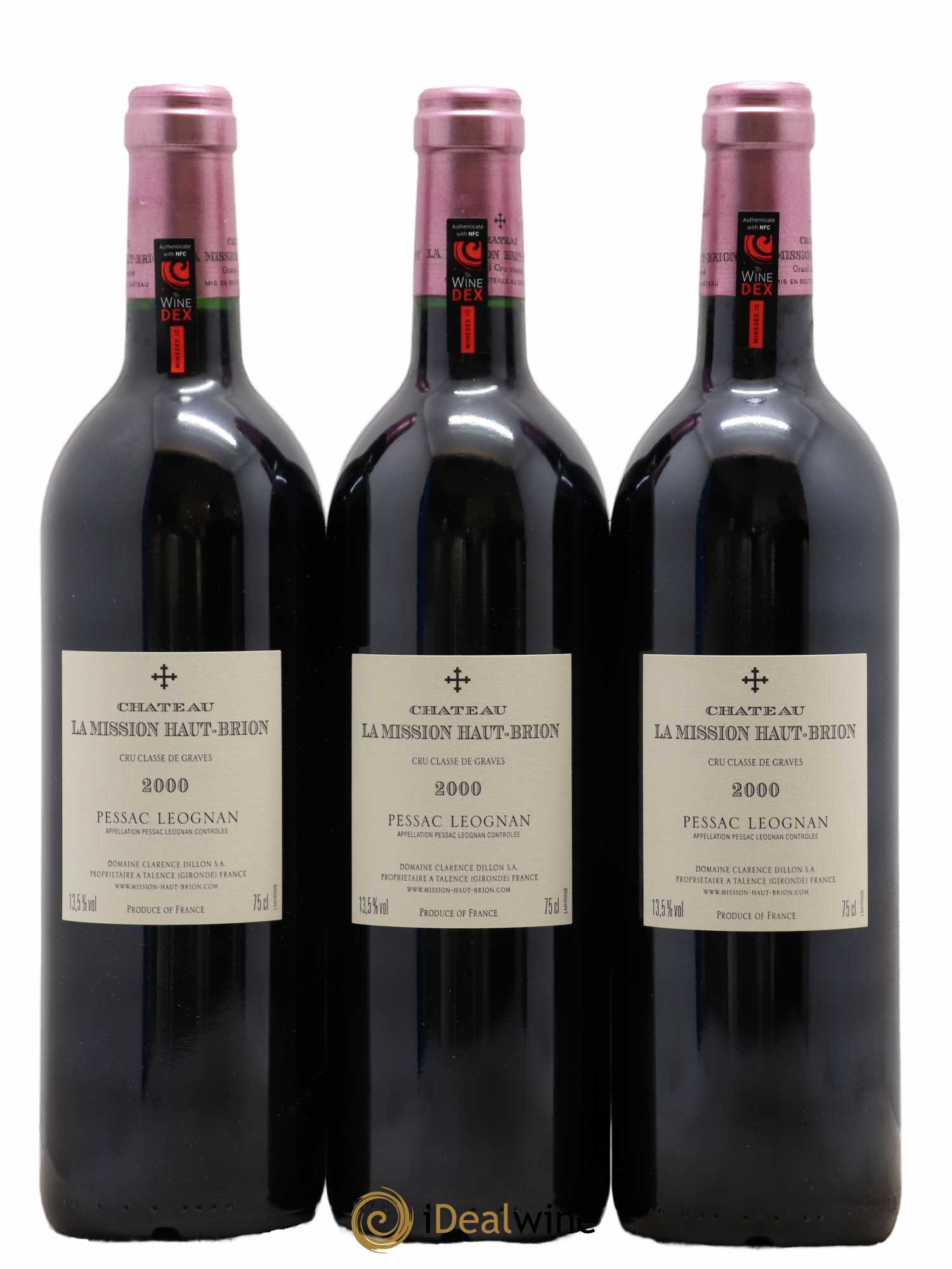 Château la Mission Haut-Brion Cru Classé de Graves 2000 - Lot de 3 bouteilles - 1