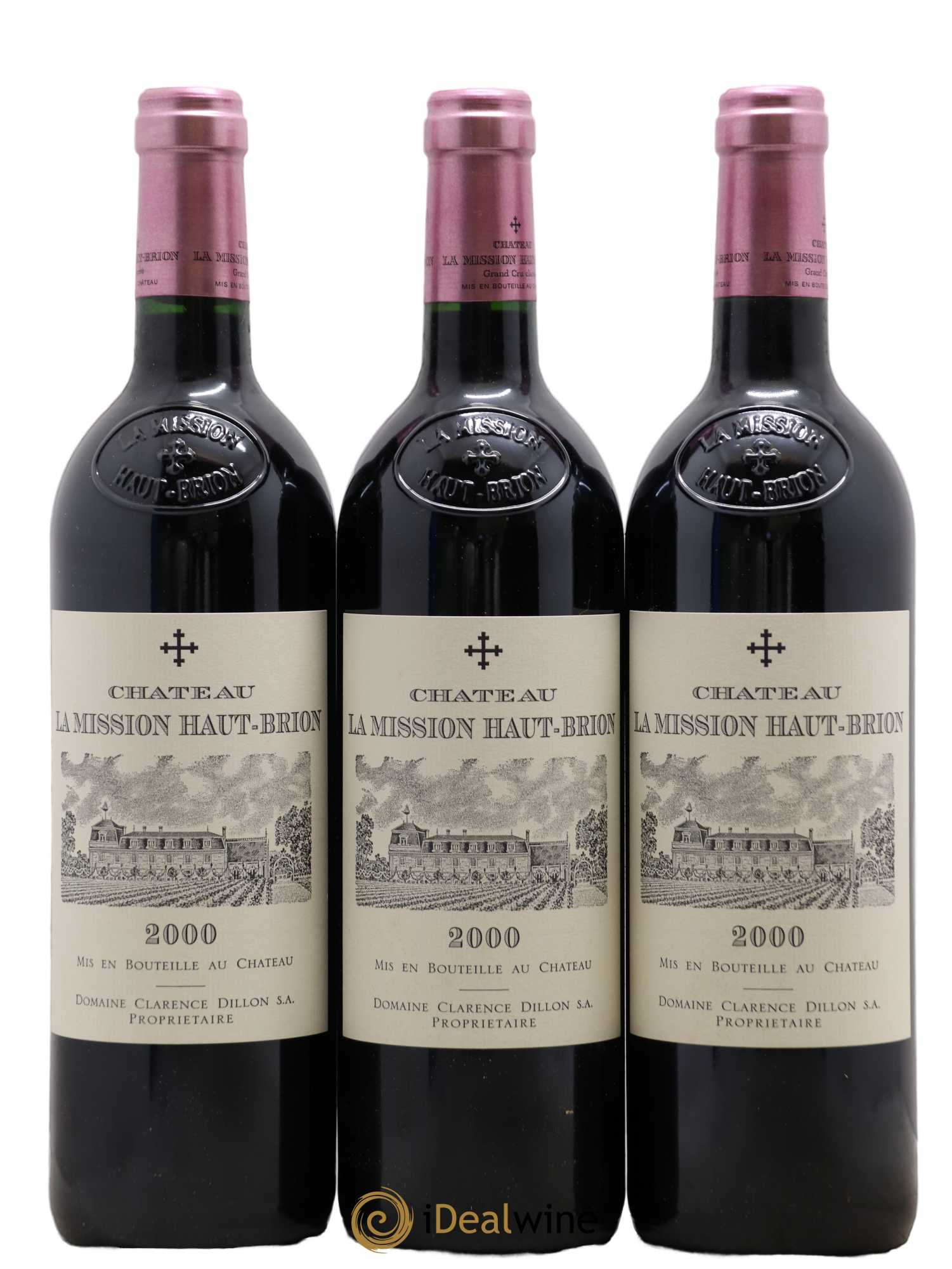 Château la Mission Haut-Brion Cru Classé de Graves 2000 - Lot de 3 bouteilles - 0