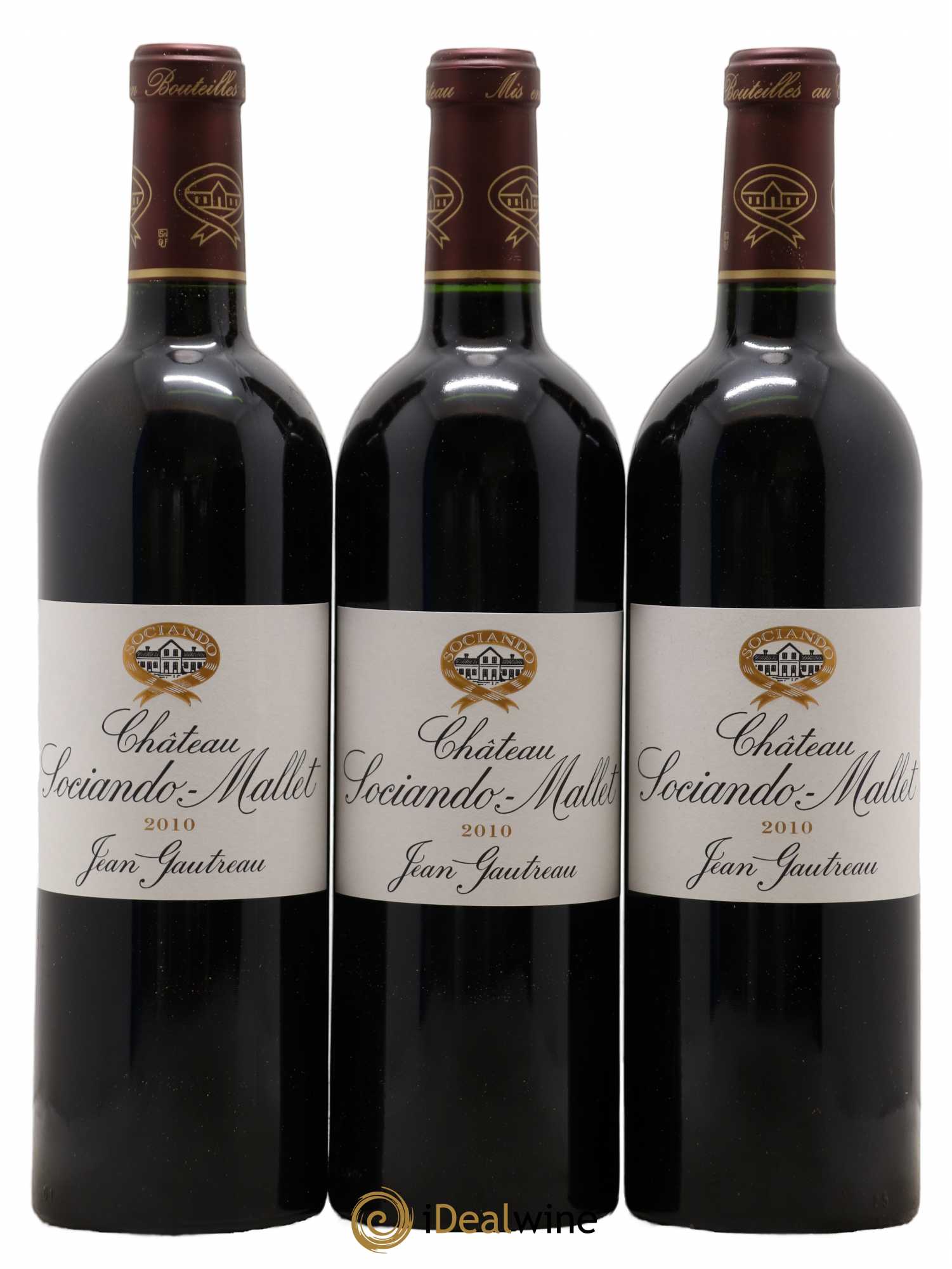 Château Sociando Mallet 2010 - Lot de 3 bouteilles - 0