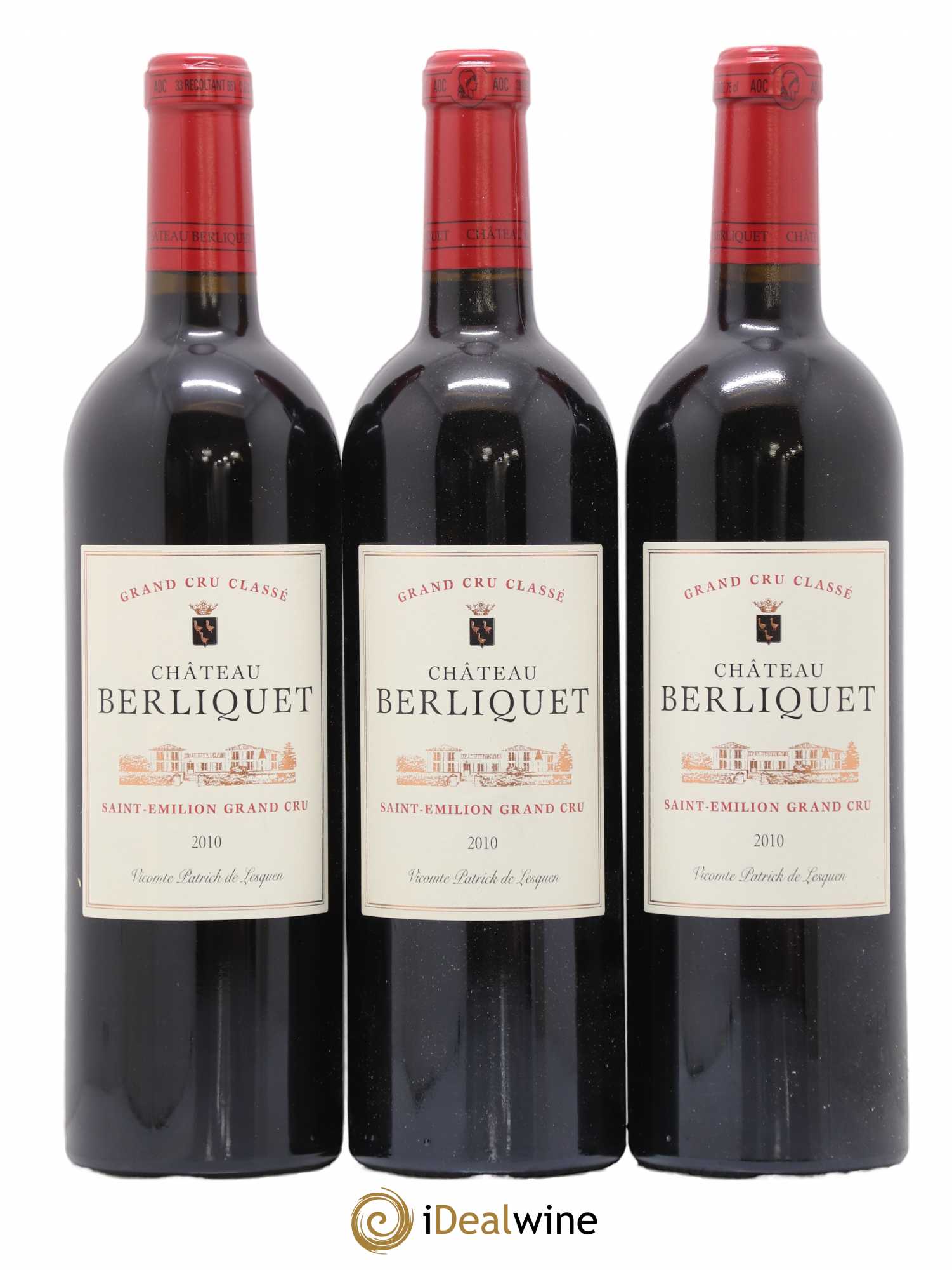 Château Berliquet Grand Cru Classé 2010 - Lot de 3 bouteilles - 0