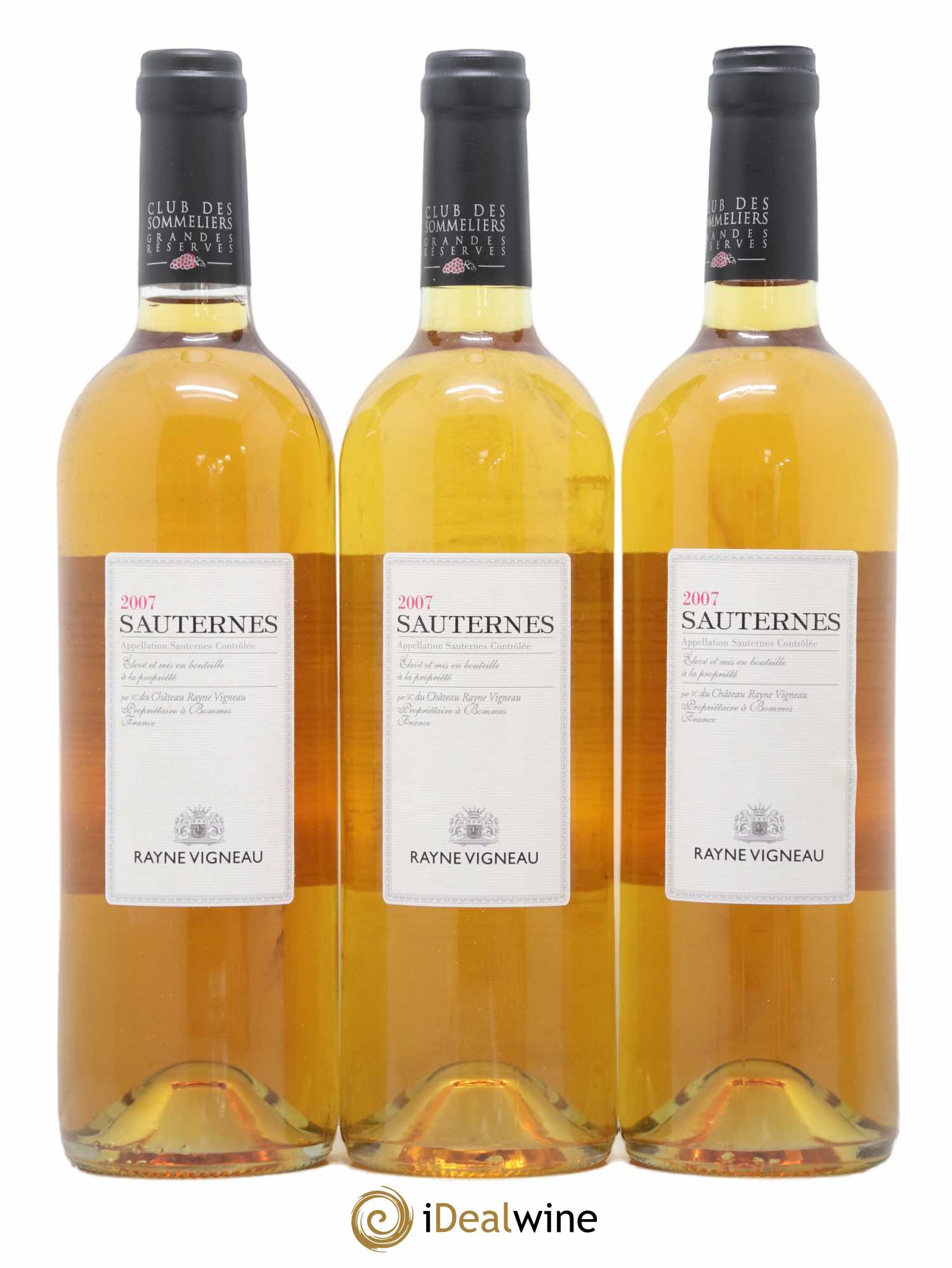Sauternes Rayne Vigneau Club des Sommeliers Grandes Réserves 2007 - Lotto di 3 bottiglie - 0