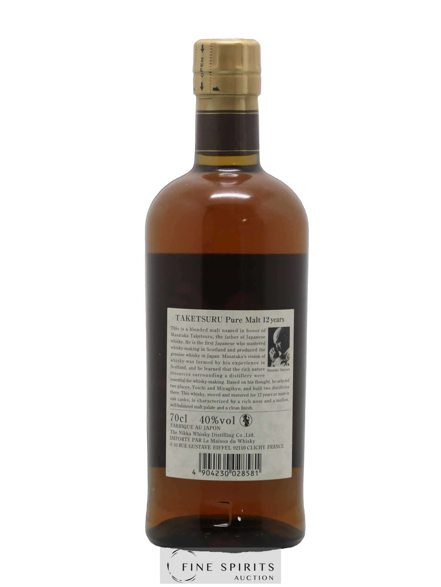 Taketsuru 12 years Of. Pure Malt Nikka Whisky - Lot de 1 bouteille - 1