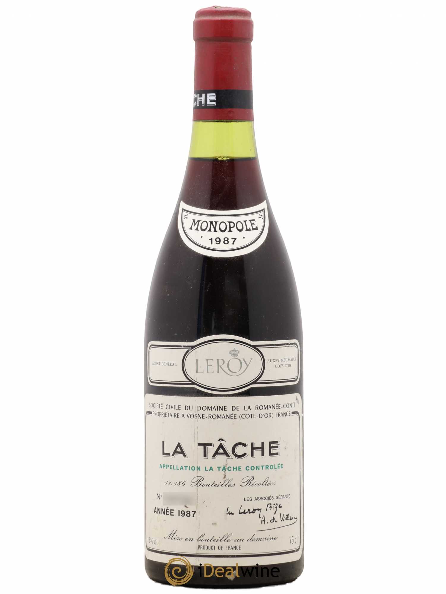 La Tâche Grand Cru Domaine de la Romanée-Conti 1987 - Lot de 1 bouteille - 0