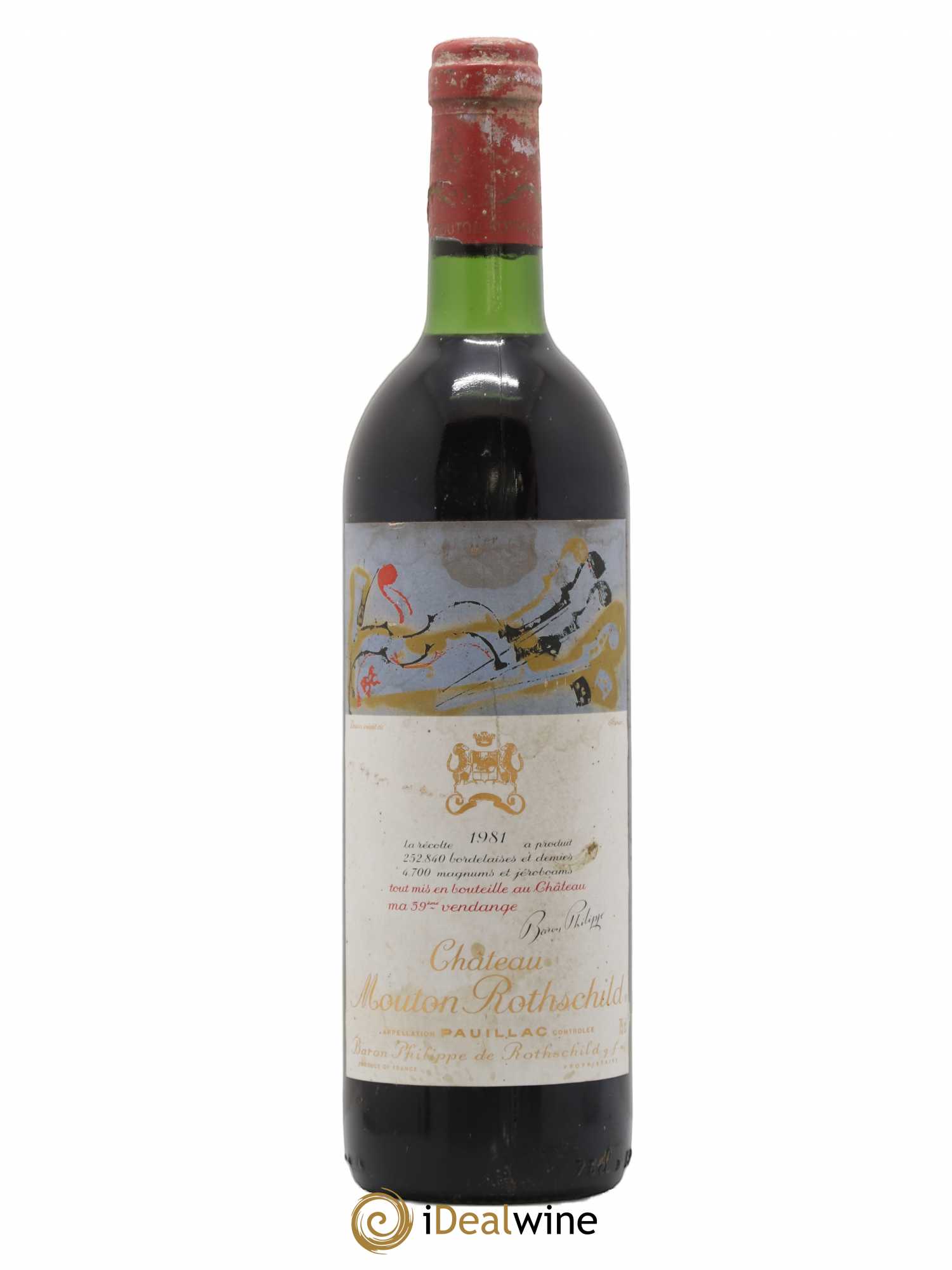 Château Mouton Rothschild 1er Grand Cru Classé 1981 - Lot de 1 bouteille - 0