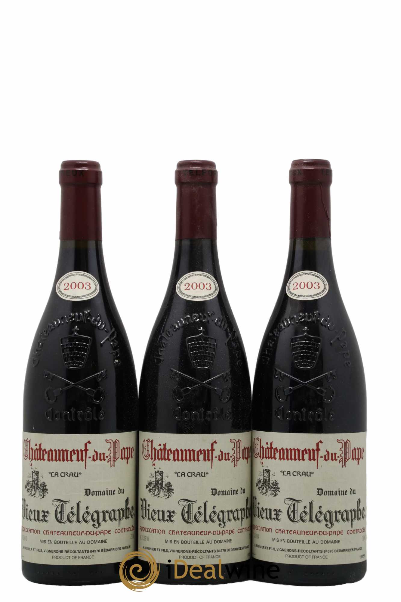 Châteauneuf-du-Pape Vieux Télégraphe (Domaine du) Vignobles Brunier 2003 - Lot de 12 bouteilles - 3