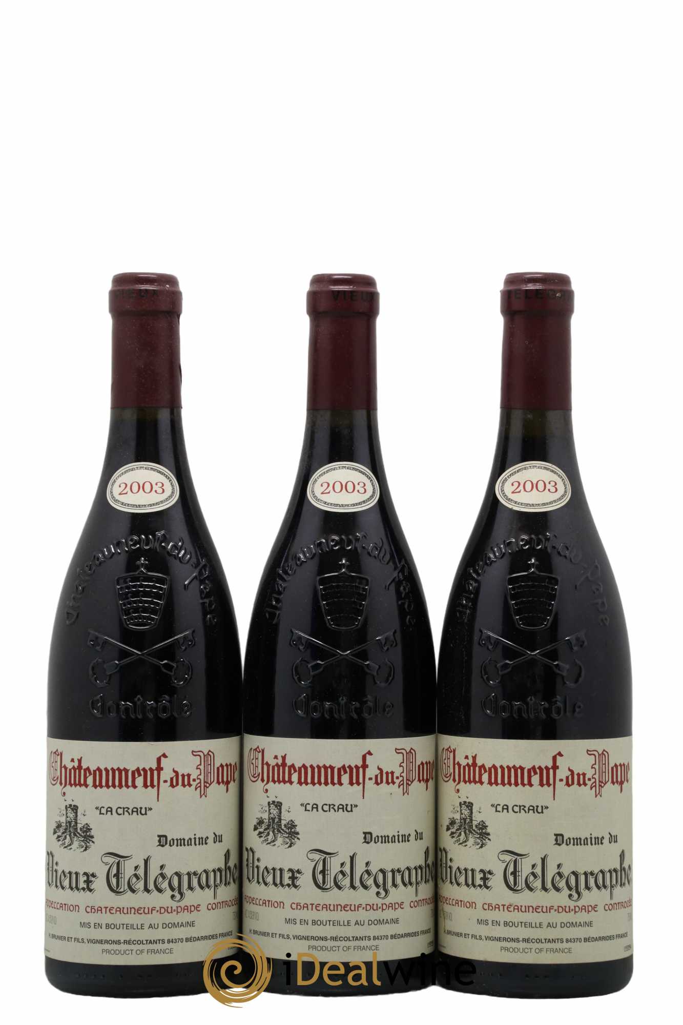 Châteauneuf-du-Pape Vieux Télégraphe (Domaine du) Vignobles Brunier 2003 - Lot de 12 bouteilles - 4