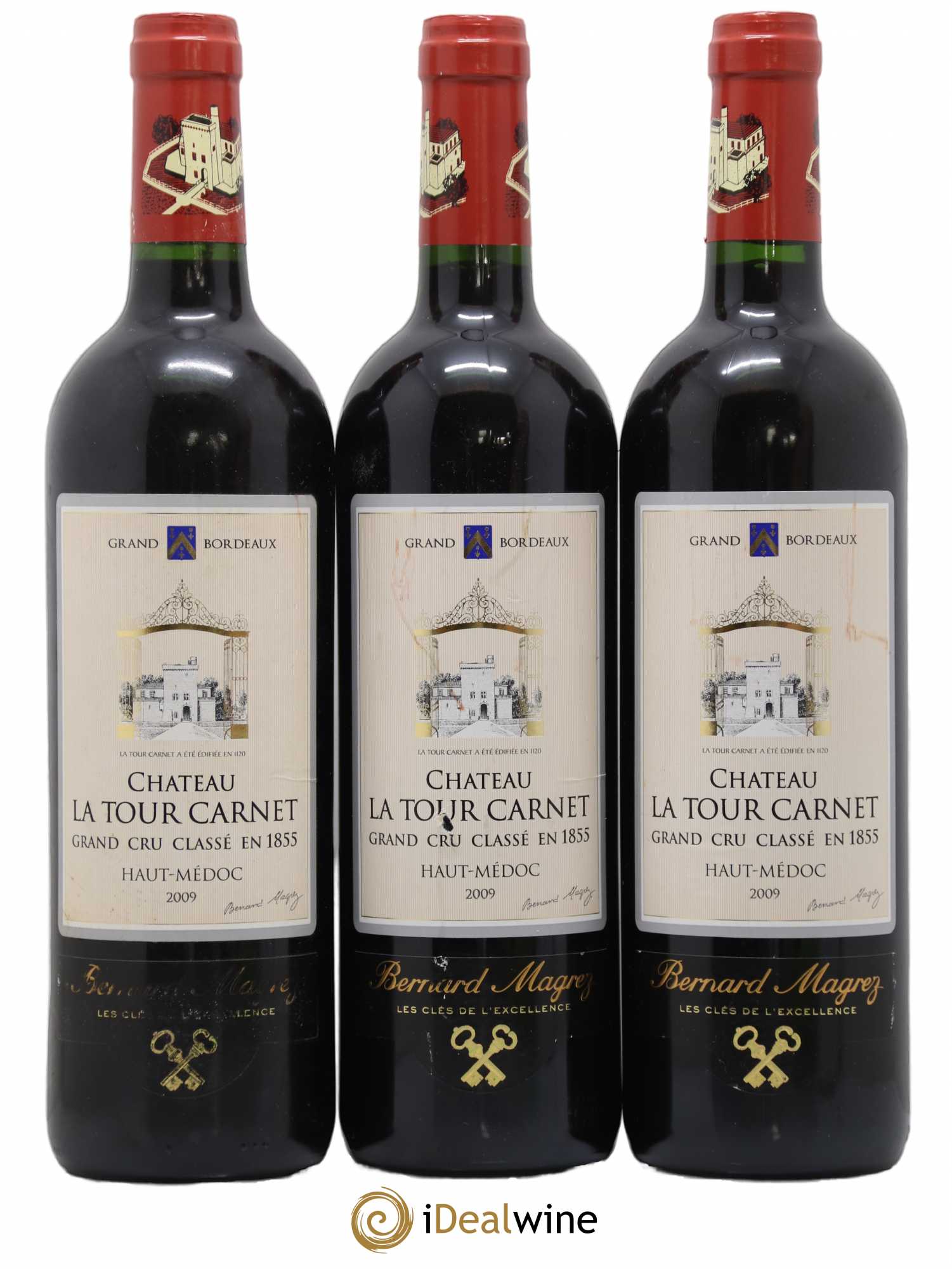 Château la Tour Carnet 4ème Grand Cru Classé 2009 - Lot de 3 bouteilles - 0