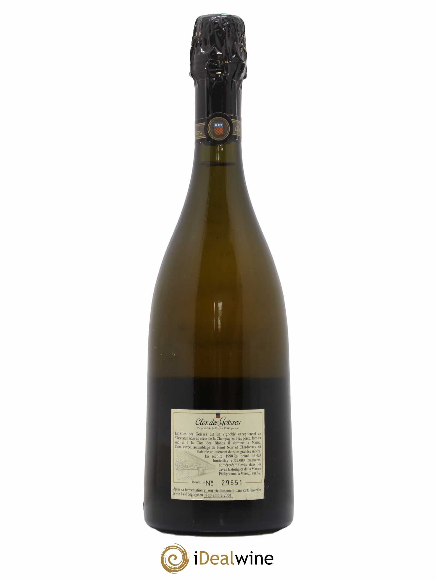 Clos des Goisses Philipponnat 1990 - Lot de 1 bouteille - 1