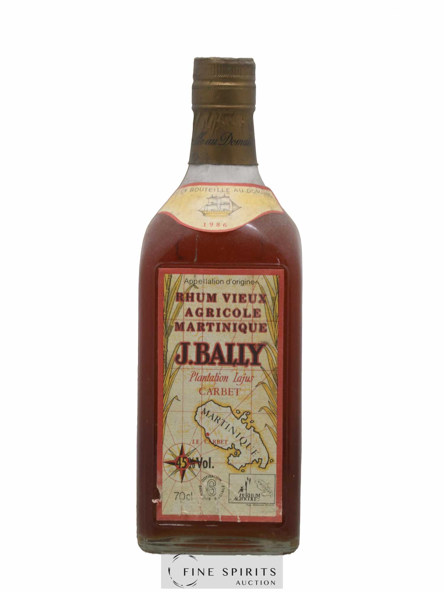 J. Bally 1986 Of. Plantations Lajus du Carbet (70cl.) - Lot de 1 bouteille - 0