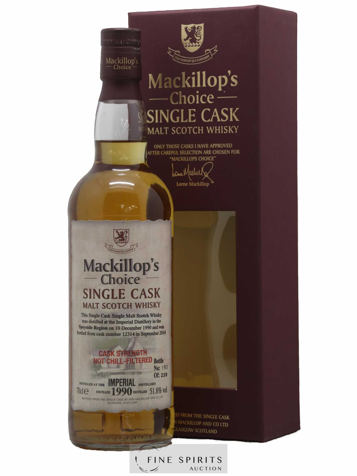 Imperial 1990 MacKillop & Co. Mackillop's Choice Single Cask n°12314 - One of 230 - bottled 2014 Cask Strength - Lot of 1 bottle - 0